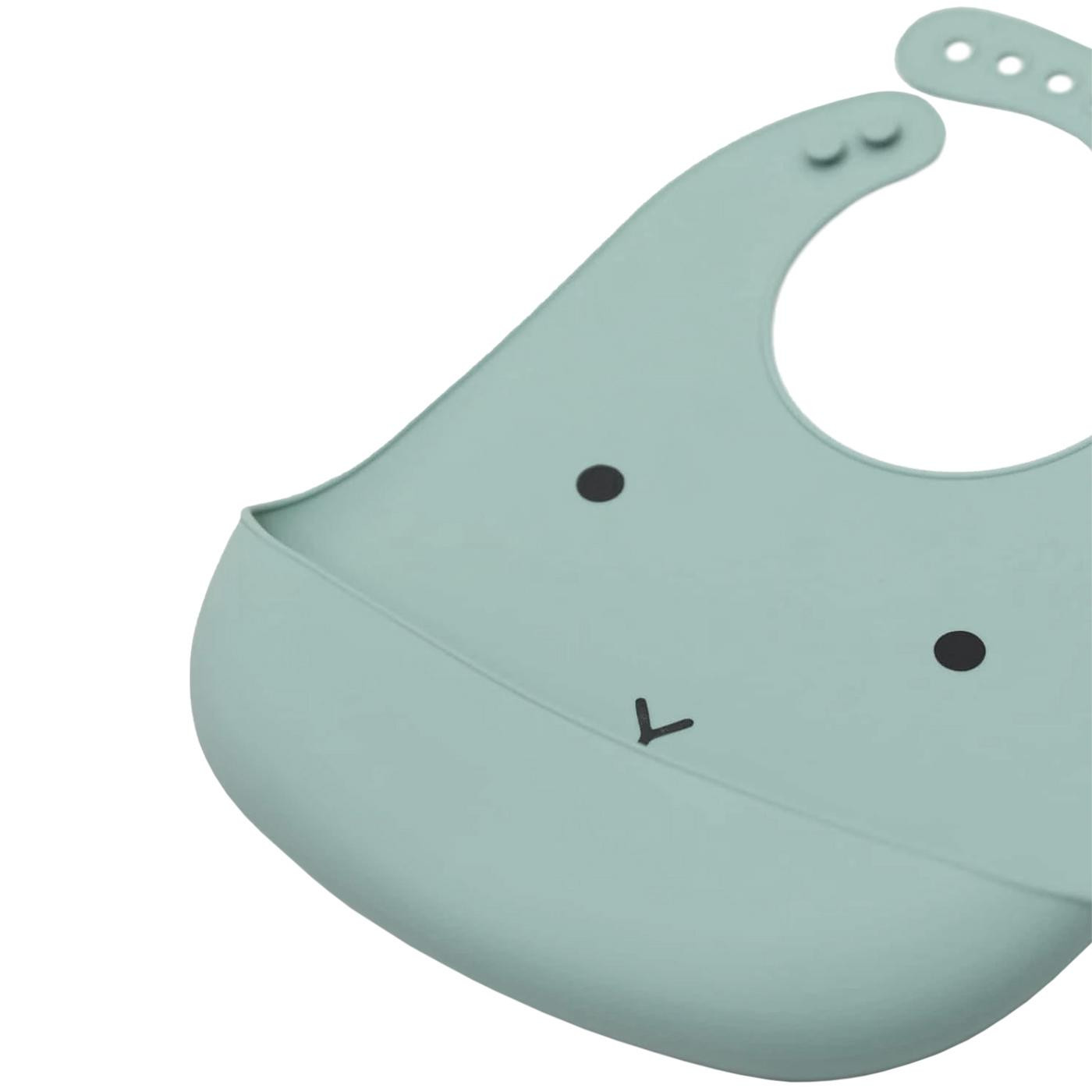 Bib in Silicone, Rabbit - Green