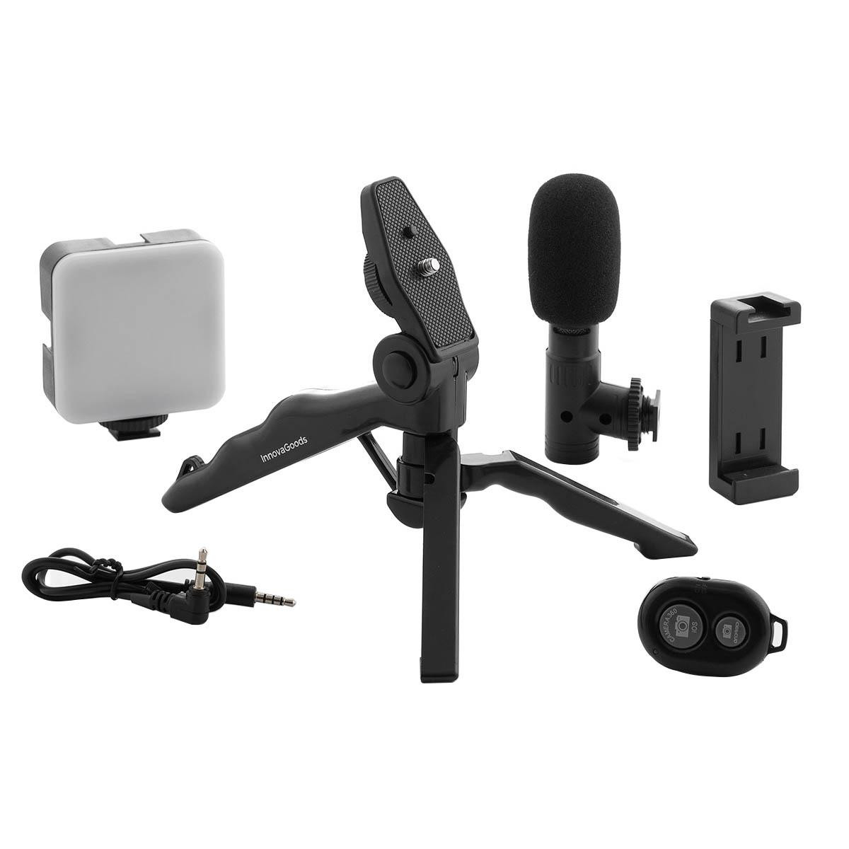 Kit Vlog con lampada, microfono e telecomando