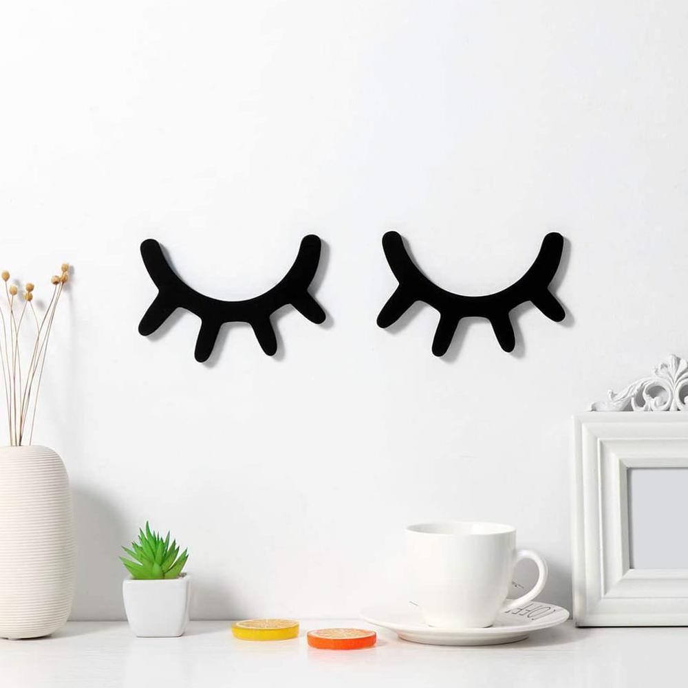 Wall Decor, Eyelashes - Black - 2 pcs