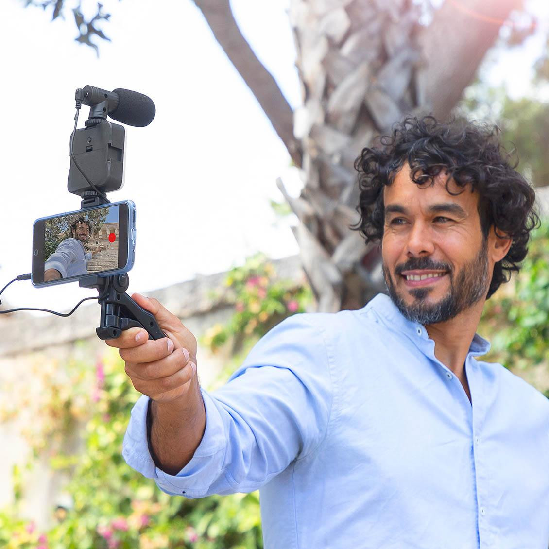 Kit Vlog con lampada, microfono e telecomando