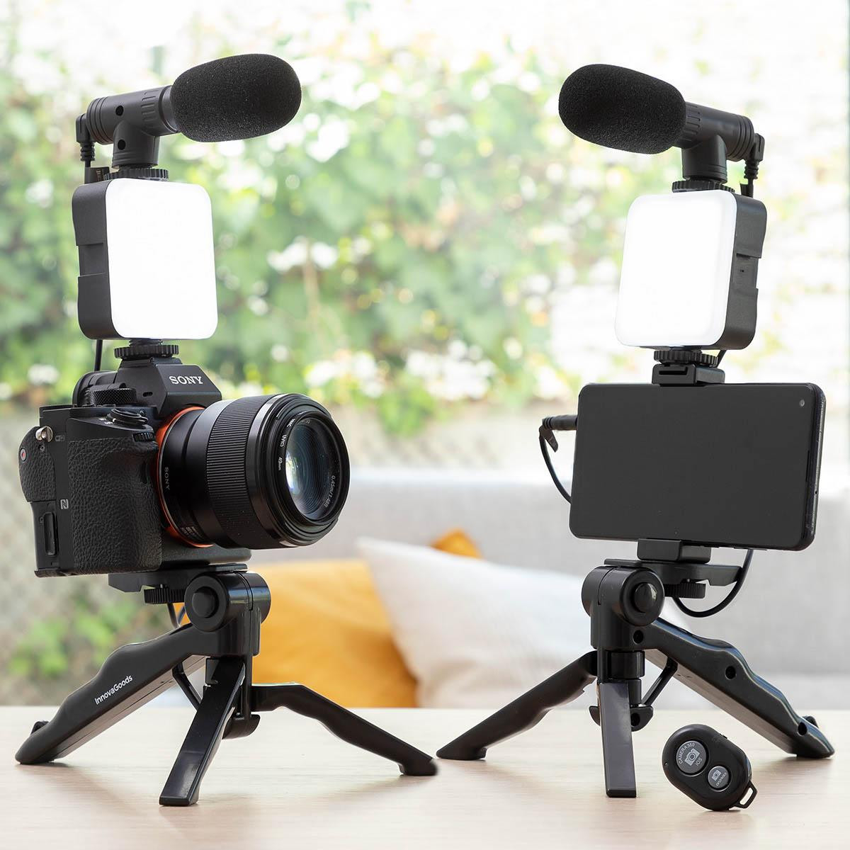 Kit Vlog avec lampe, microphone et télécommande