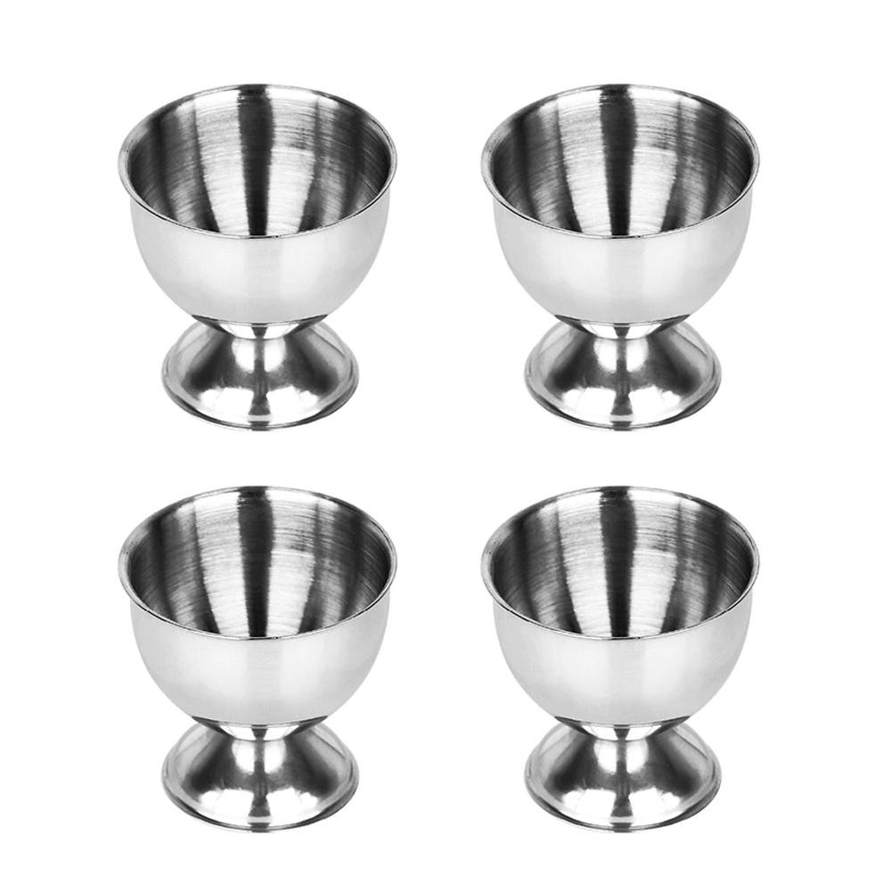 4x Moderne Eierbecher - Edelstahl