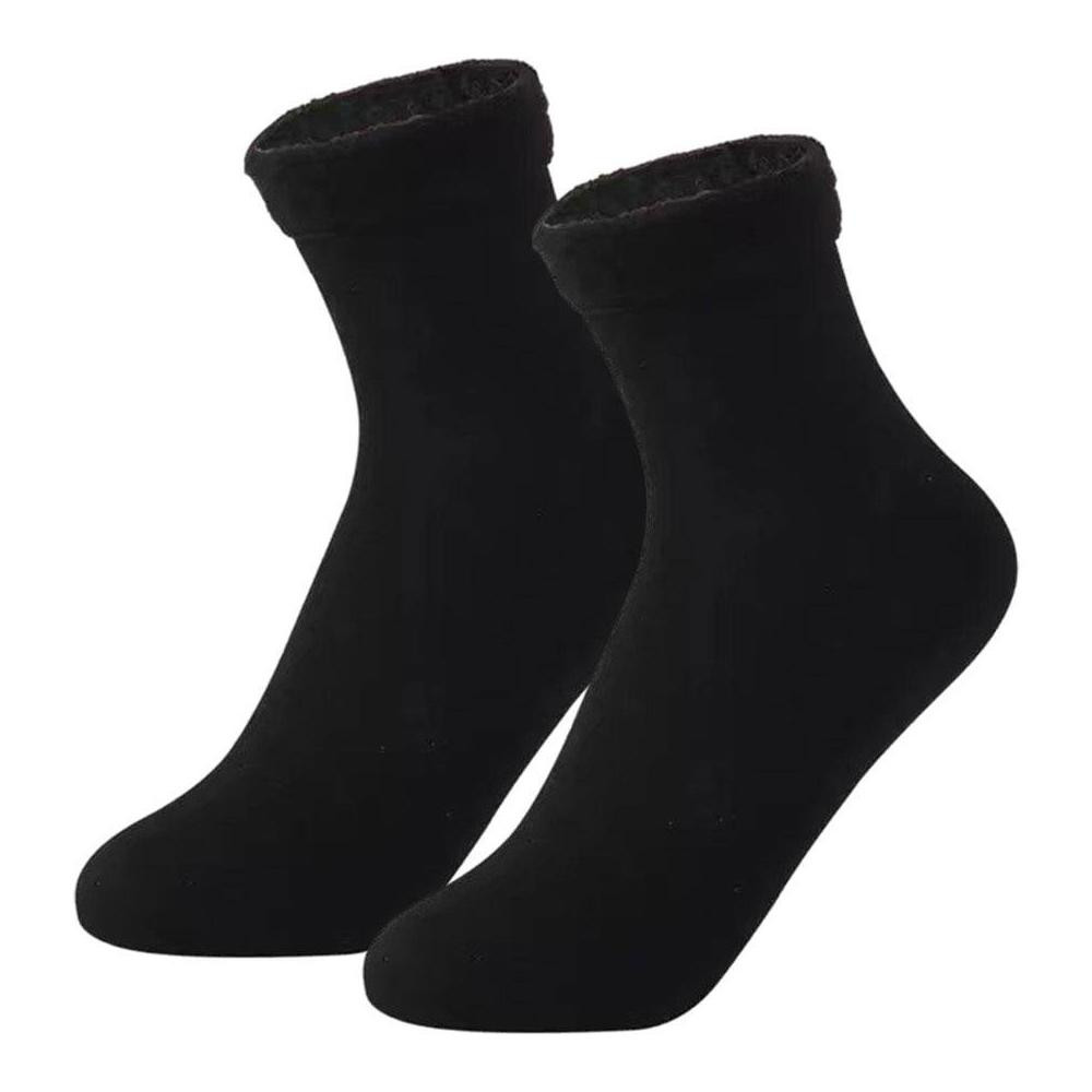 Socken mit Kunstpelzfutter, Schwarz - Größe 36-42
