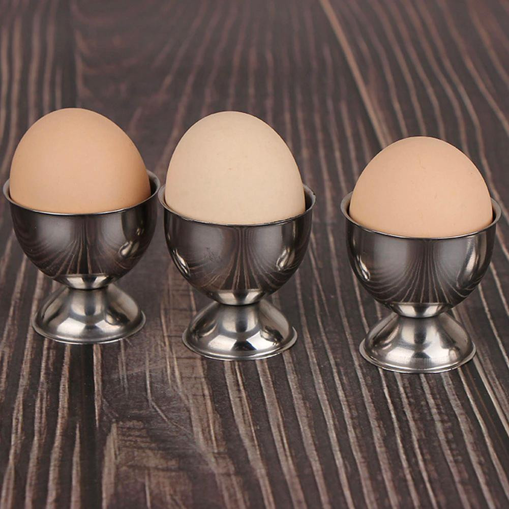 4x Moderne Eierbecher - Edelstahl