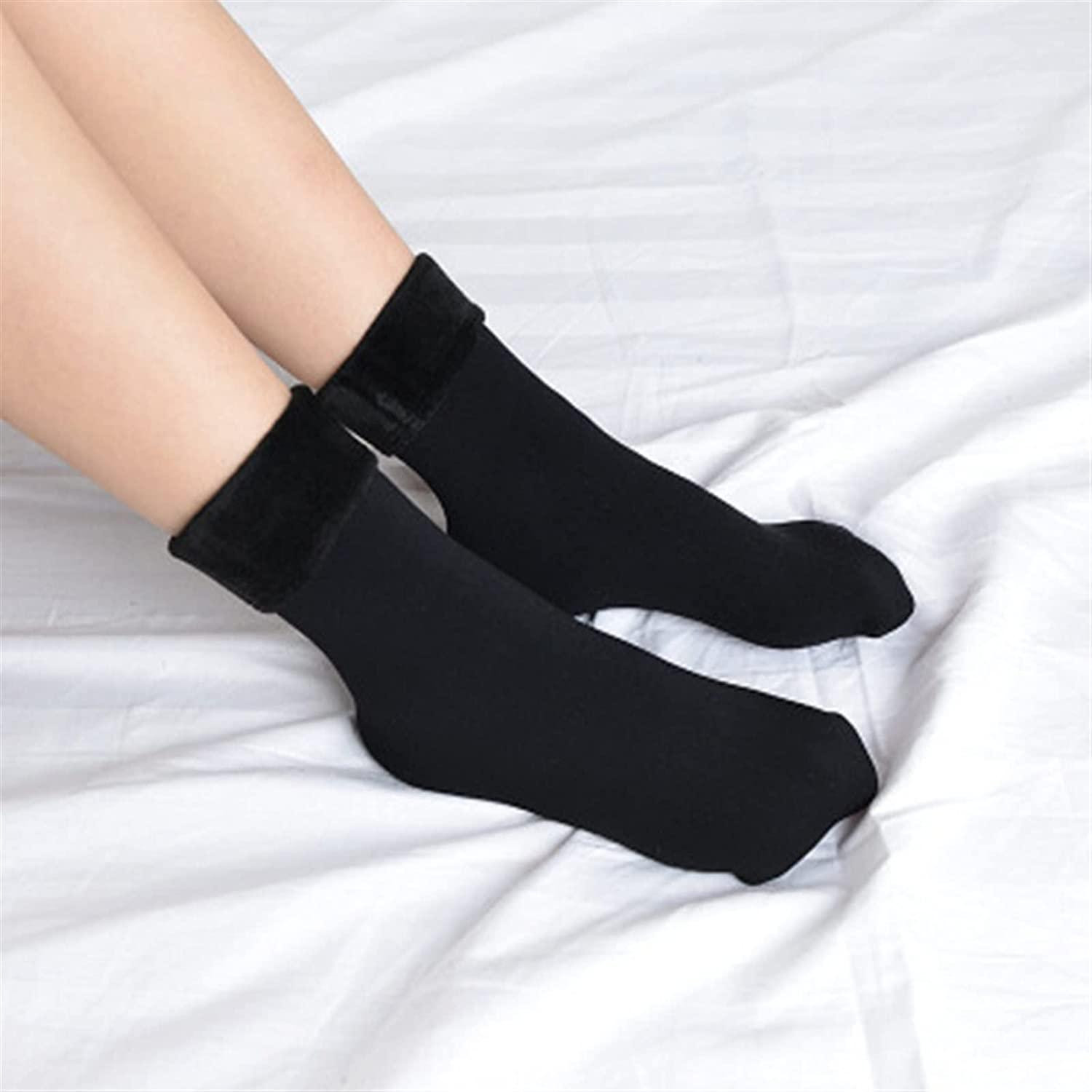 Socken mit Kunstpelzfutter, Schwarz - Größe 36-42