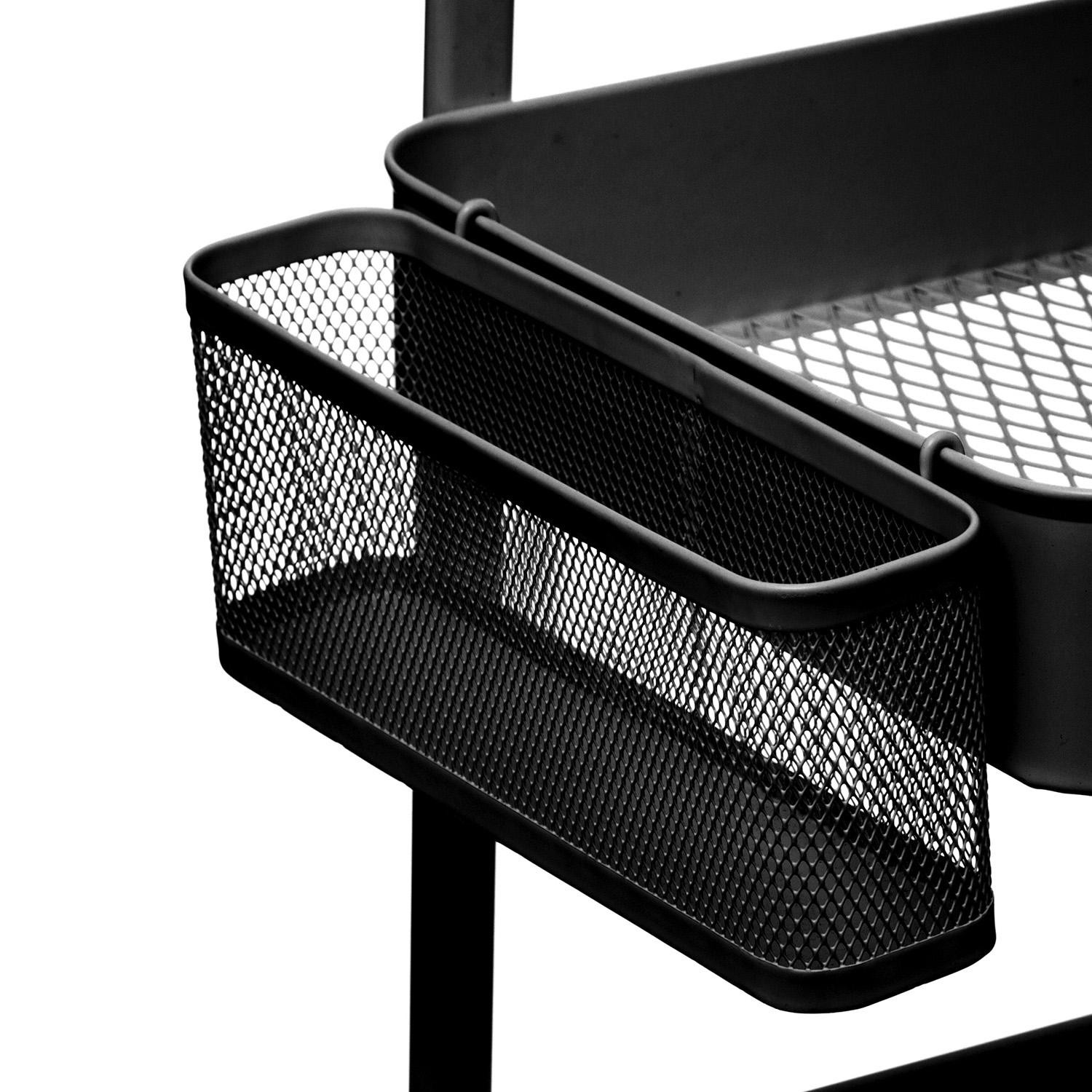 Trolley, Metallo - 3 Livelli - Nero