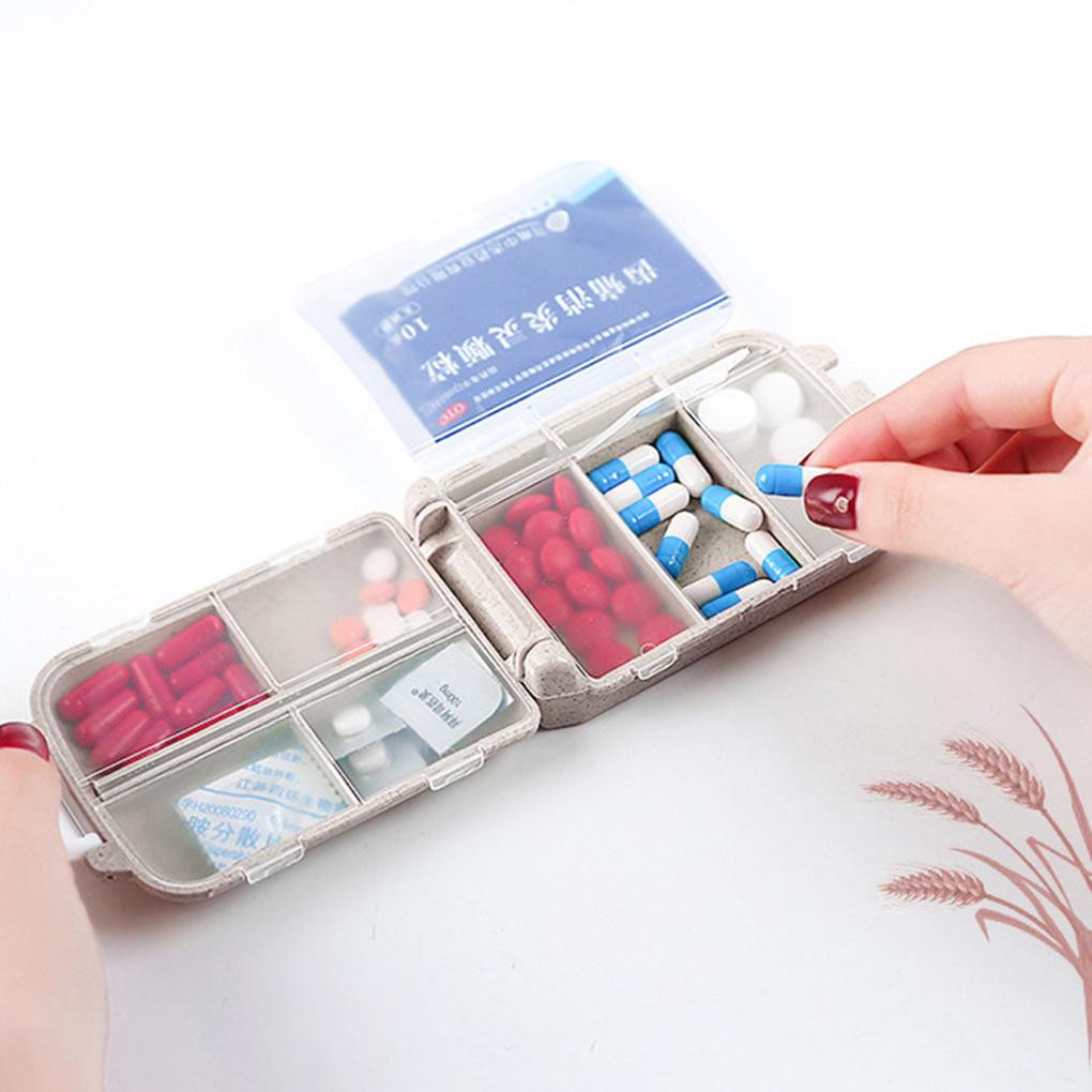 Pill Box, 8 compartments - Beige