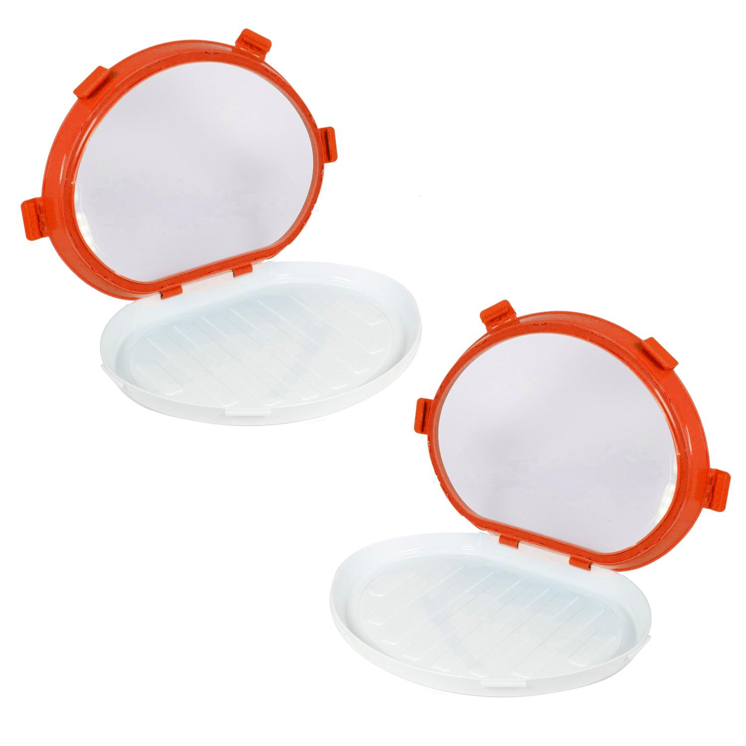 2x caixas de comida com filme plástico