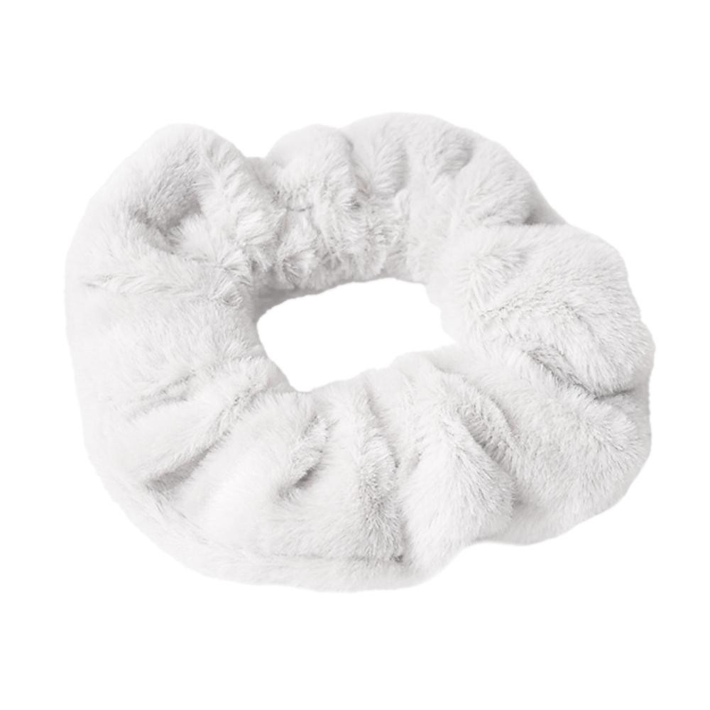 Haarscrunchie van imitatiebont - wit