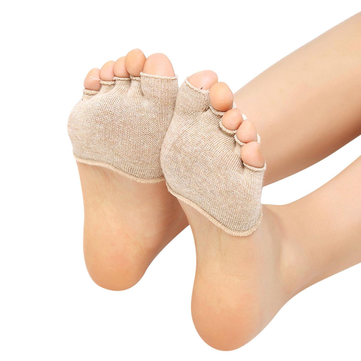 Socks Without Toe and Heel, 1 Pair - Beige