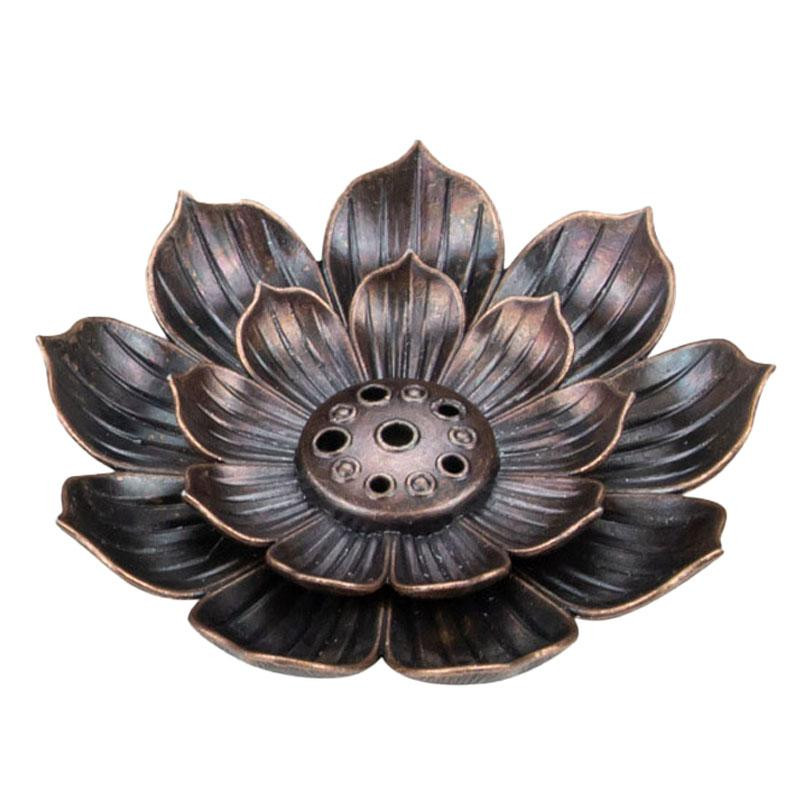 Incense holder, Lotus - Bronze