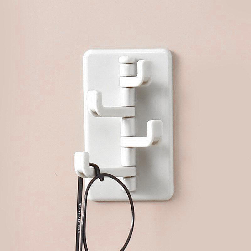 Self-adhesive Wall Hook, 4 hooks - White