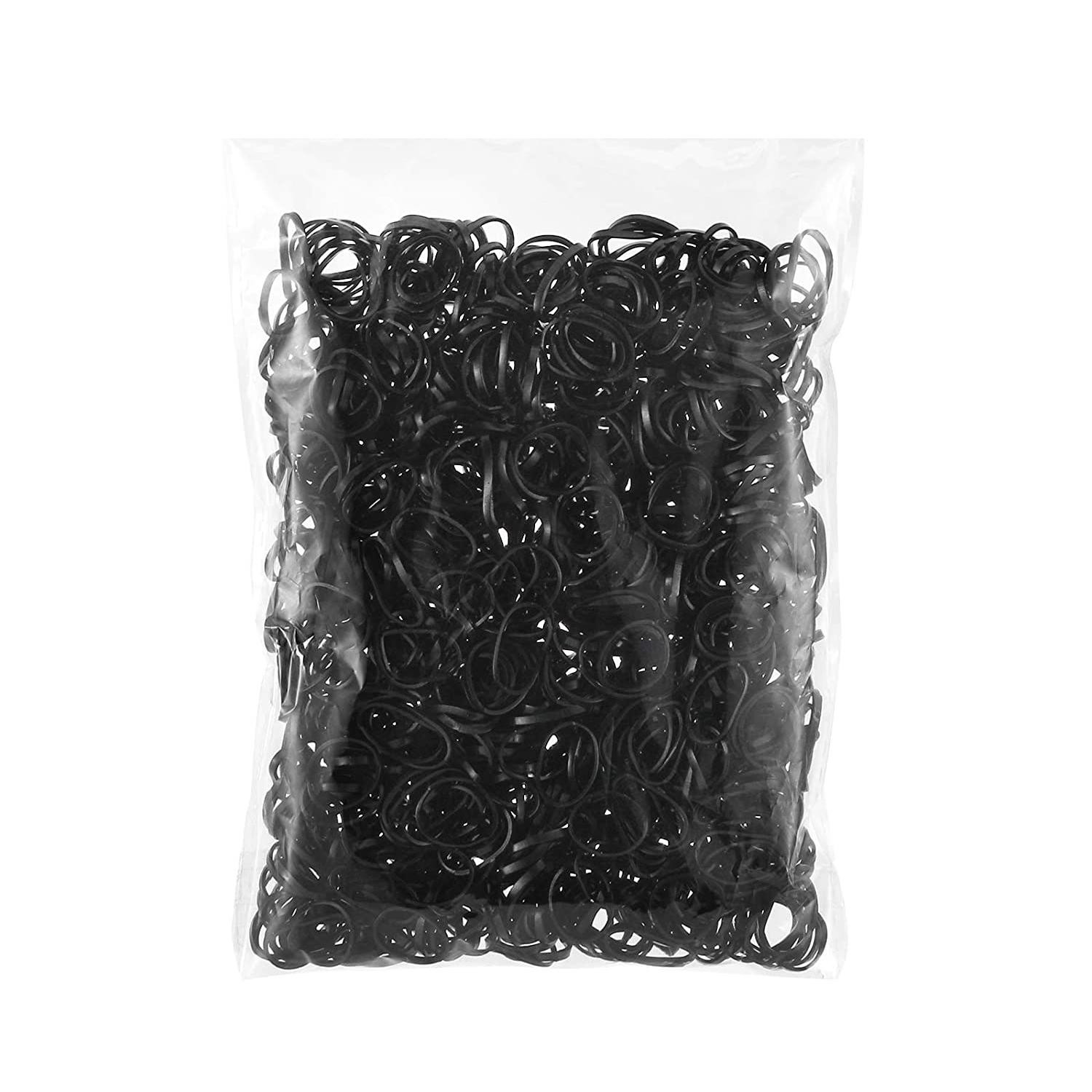 500 elastici per capelli, plastica - neri