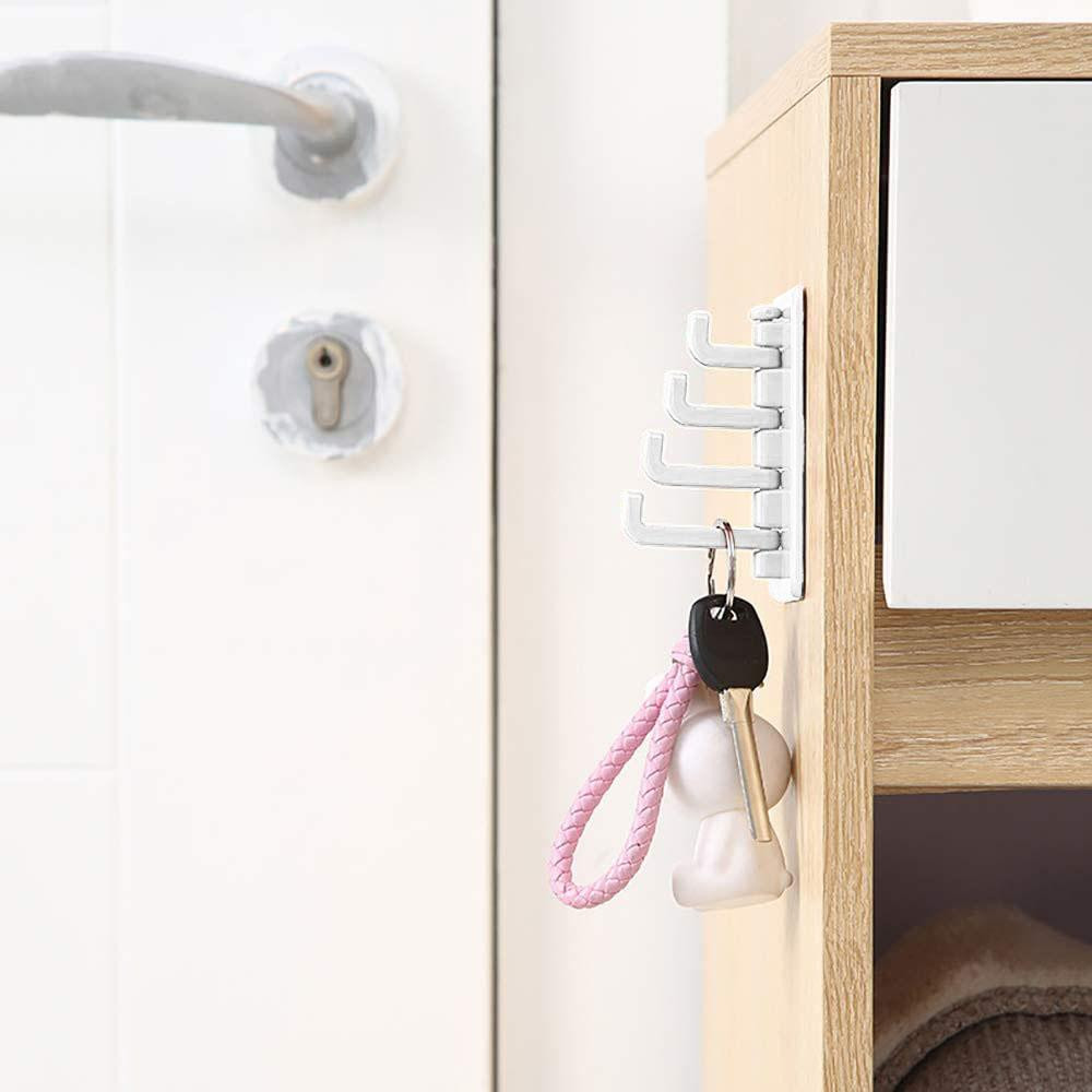 Self-adhesive Wall Hook, 4 hooks - White