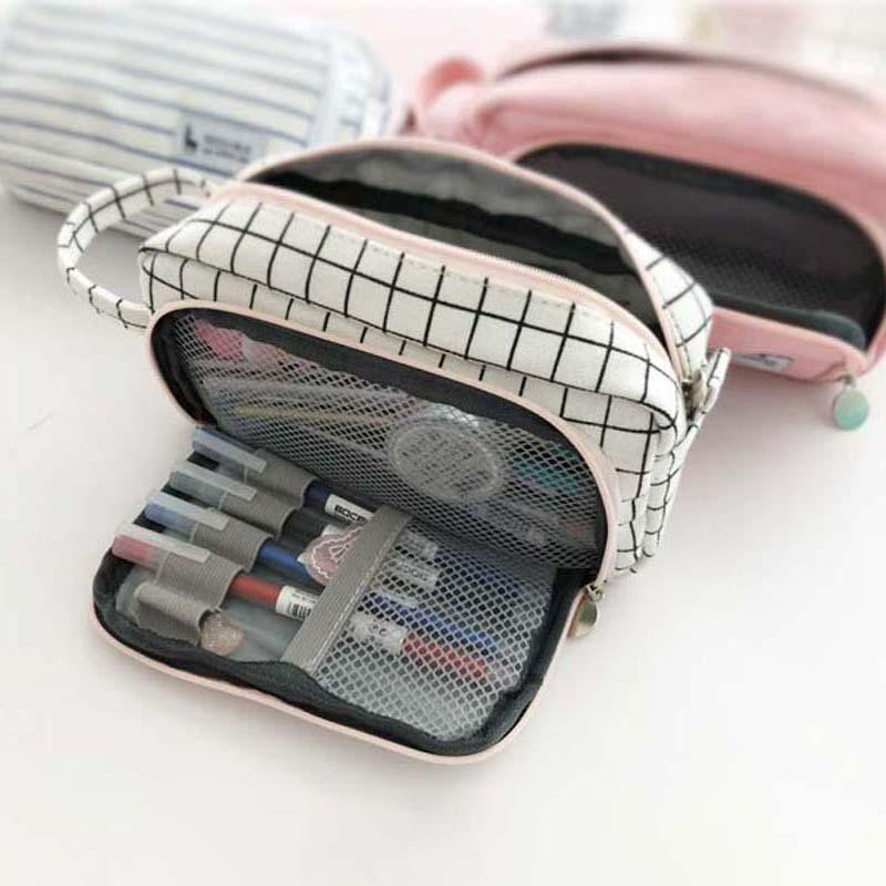 Pencil Case in Fabric - Plaid