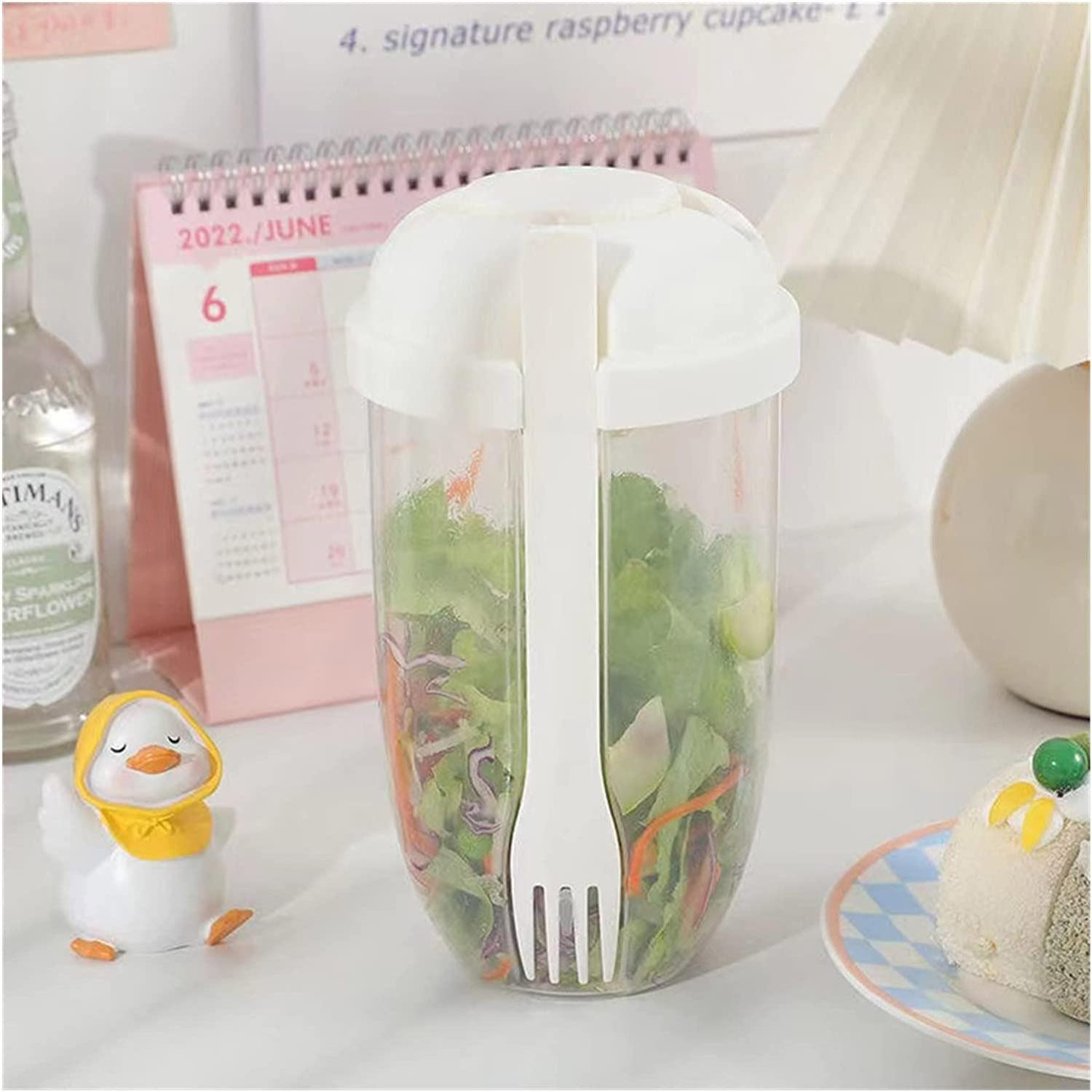 Lancheira com Recipiente de Molho e Garfo - Branco