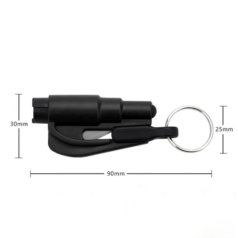 Mini-Nothammer mit Messer - Schwarz