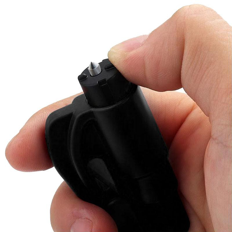 Mini-Nothammer mit Messer - Schwarz
