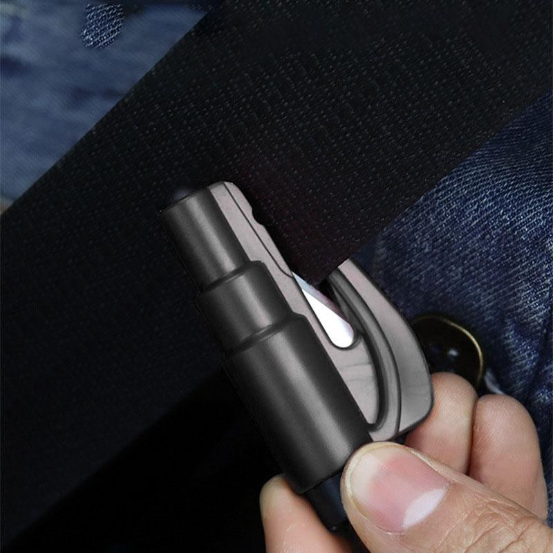 Mini-Nothammer mit Messer - Schwarz