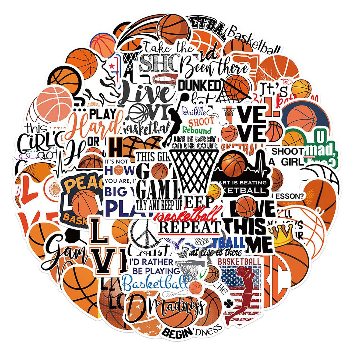 50x Stickers - Basketbal