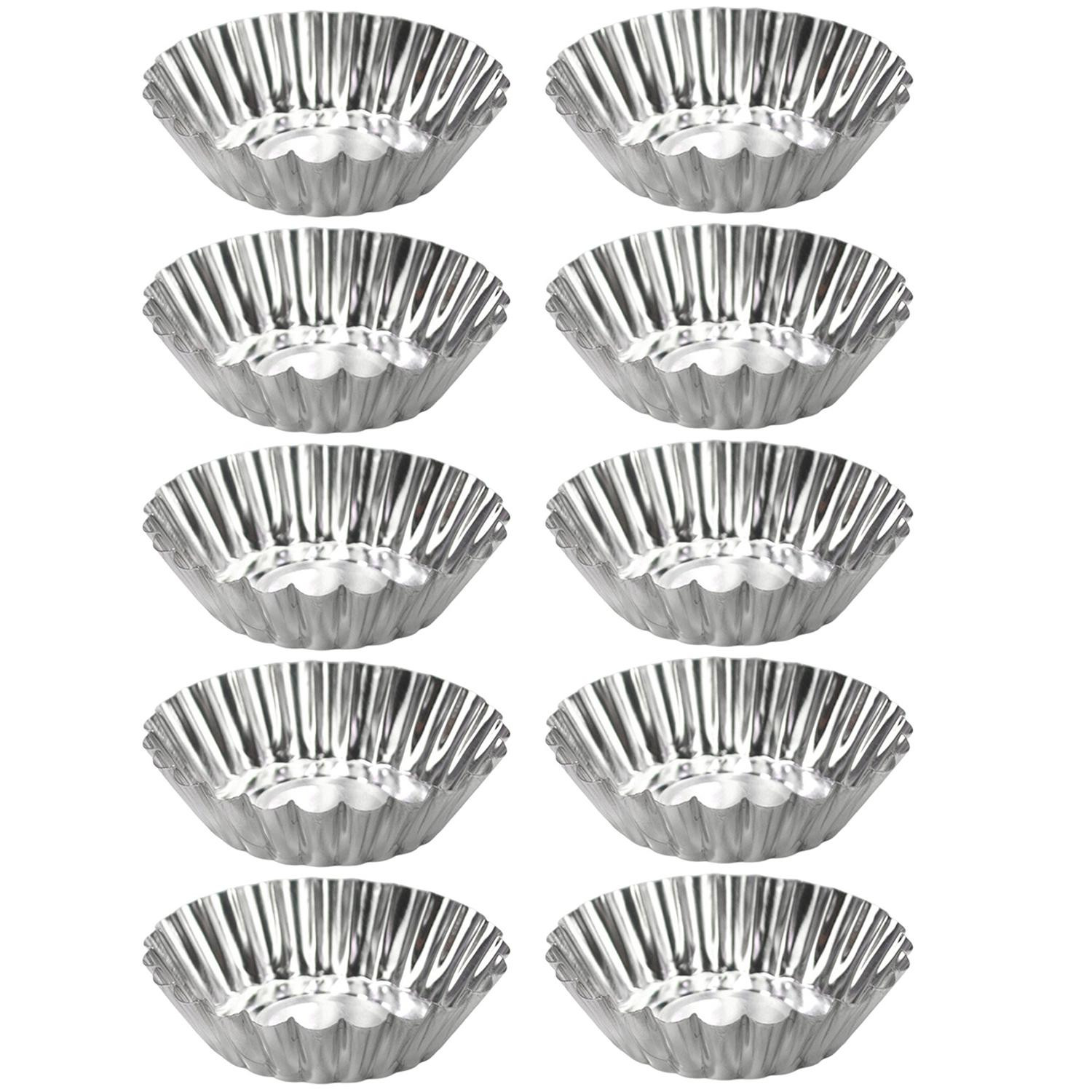 10x Małe foremki do ciasta z aluminium