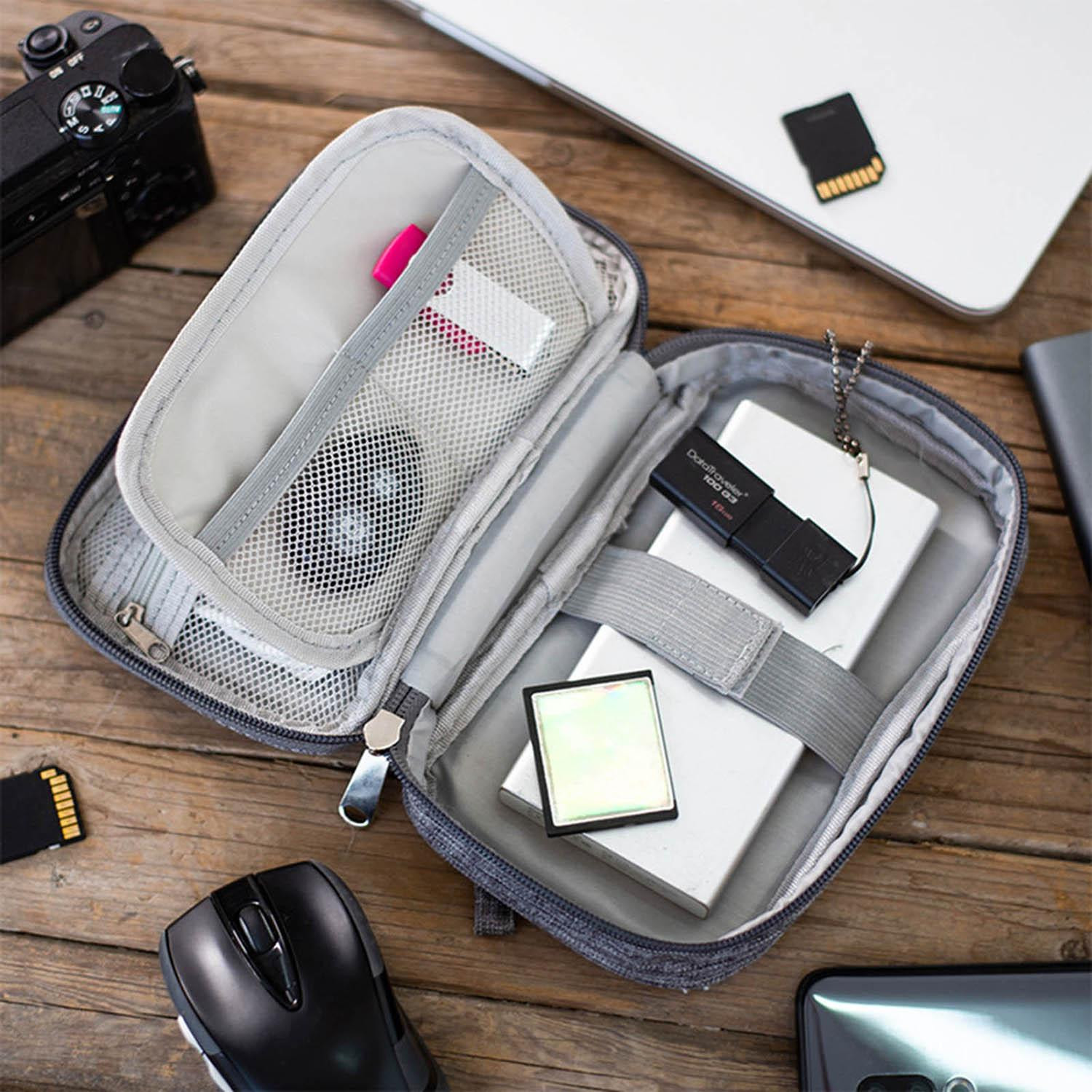Storage Bag for Electronics Accessories - Grey