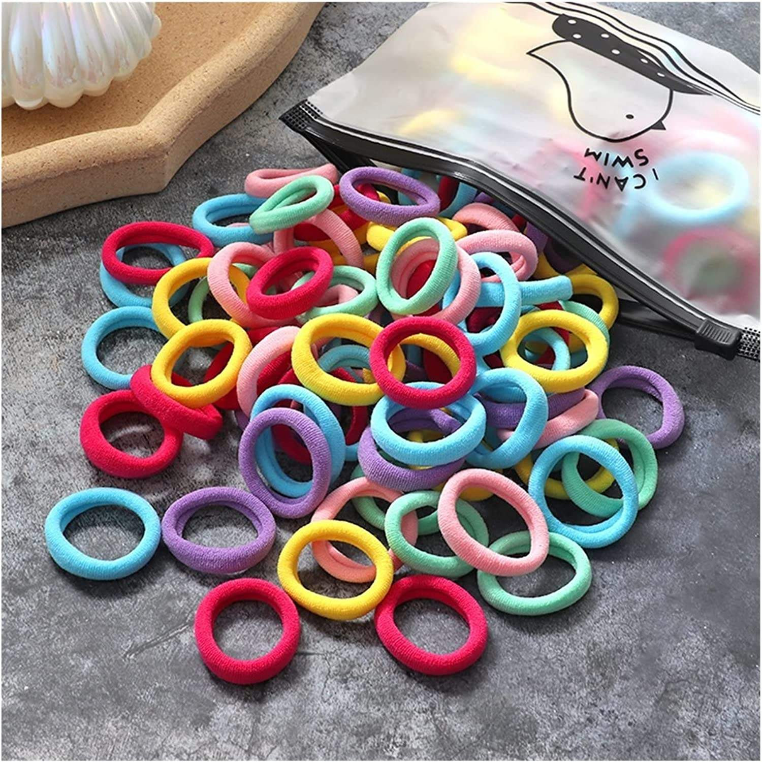 60 elastici per capelli - multicolore