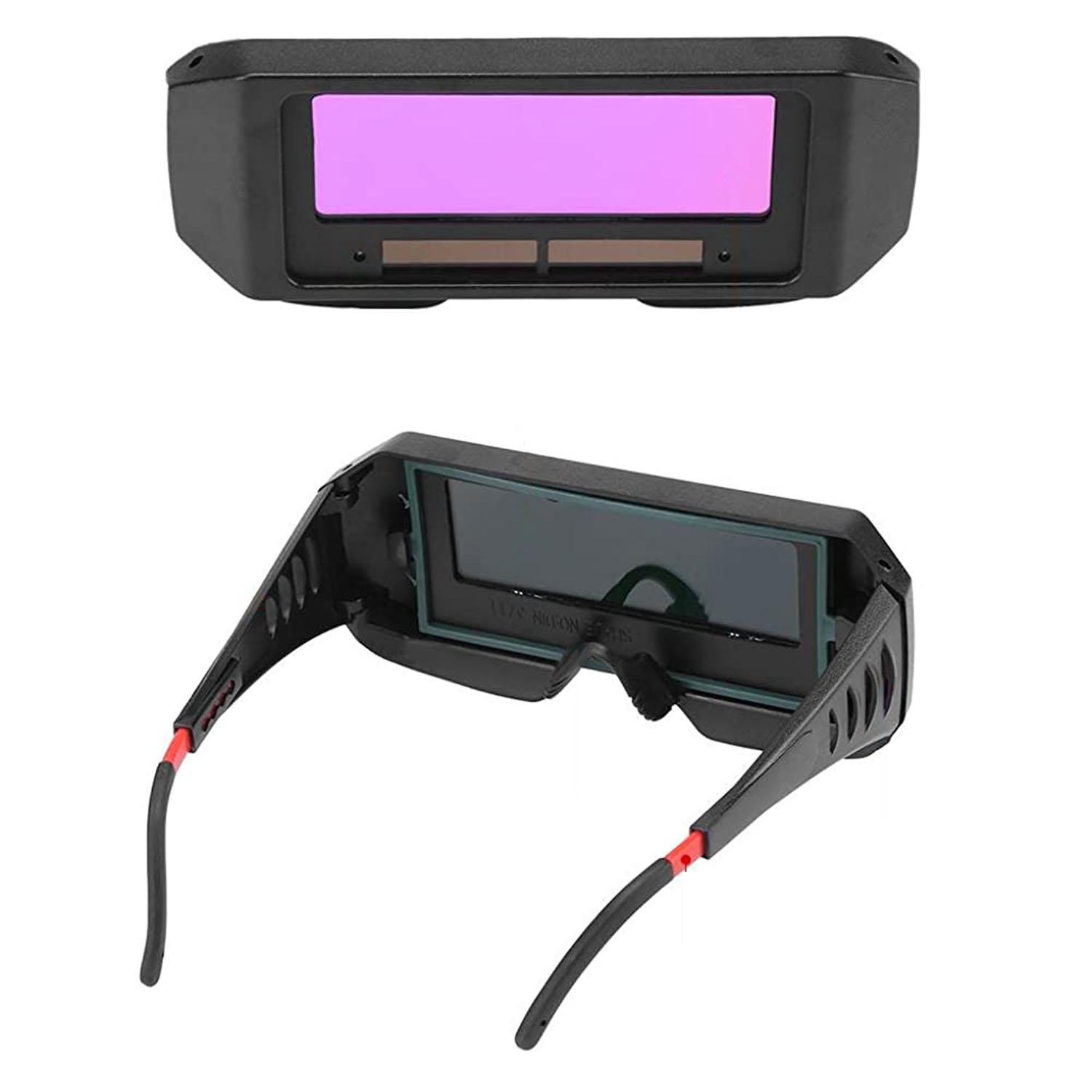 Welding goggles with automatic darkening