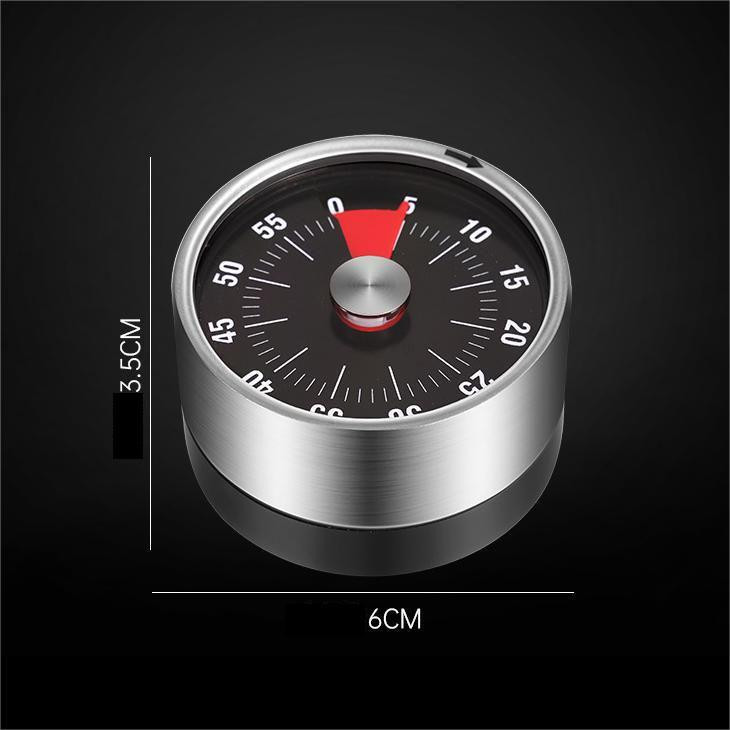 Timer da cucina meccanico con magnete - nero