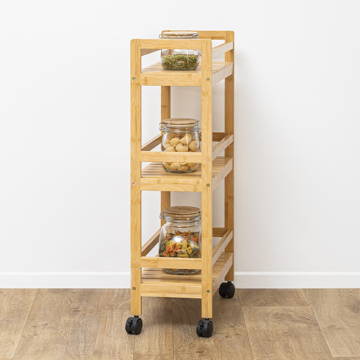 Storage shelf on Wheels - Bamboo