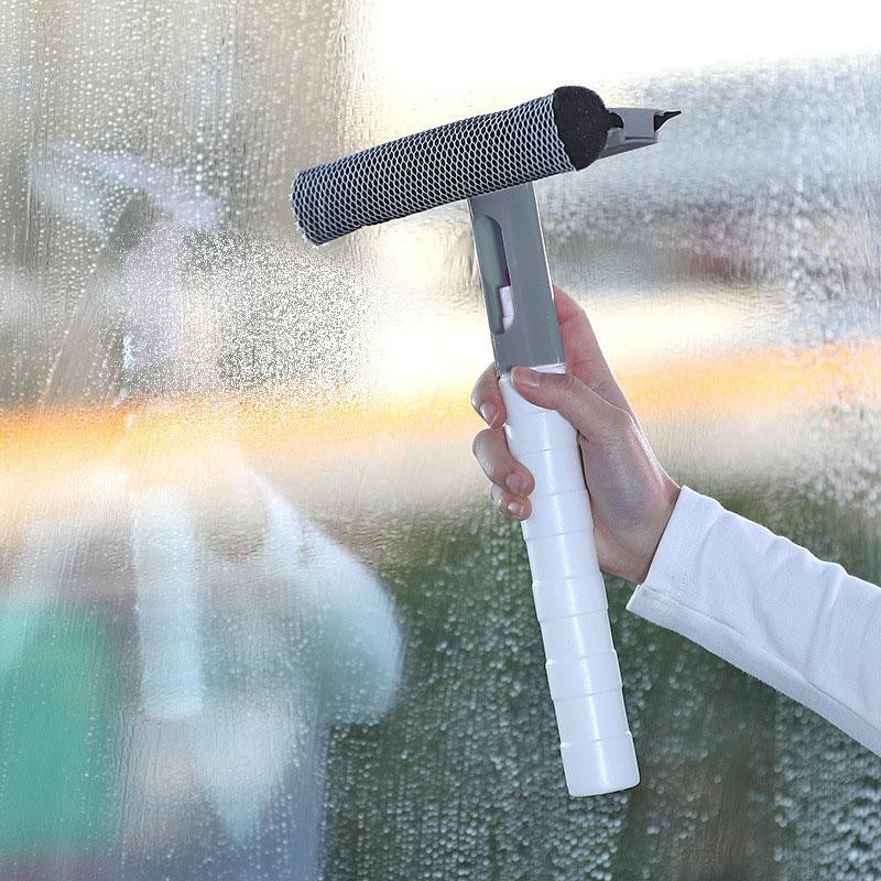Cleaning scraper with built-in spray bottle - Grey