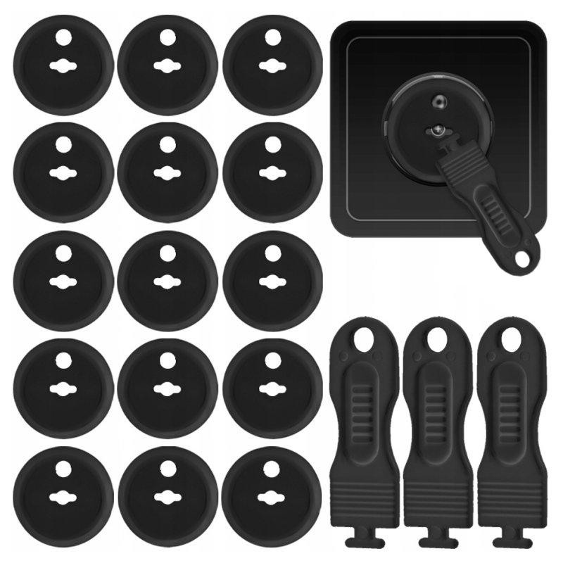 Socket protection - 15 pcs - Black