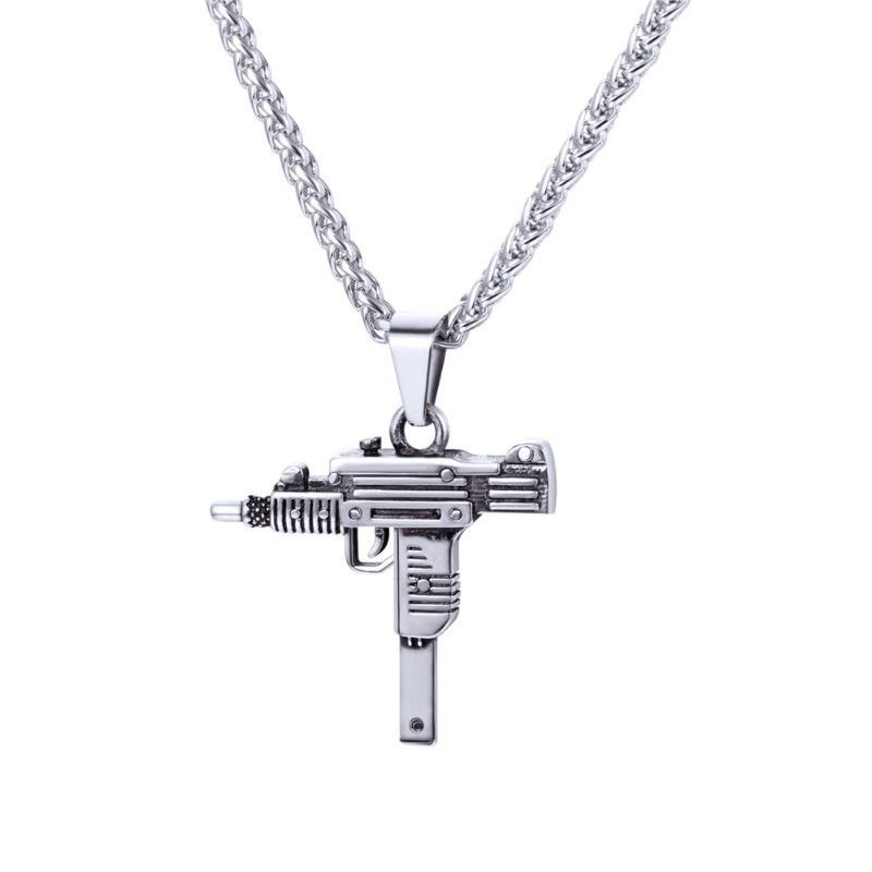 Collana, pistola automatica - Argento