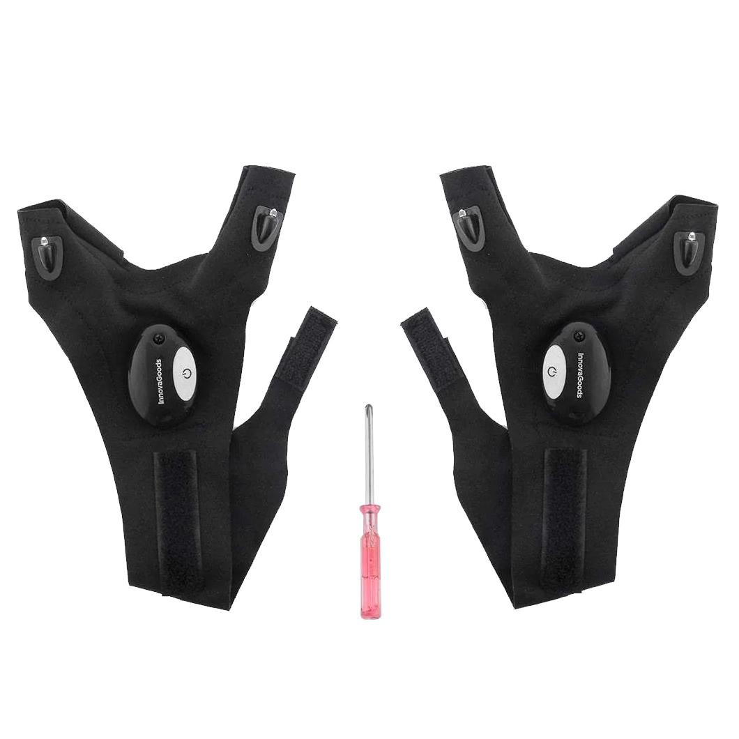 Fingerless LED Gloves - Black