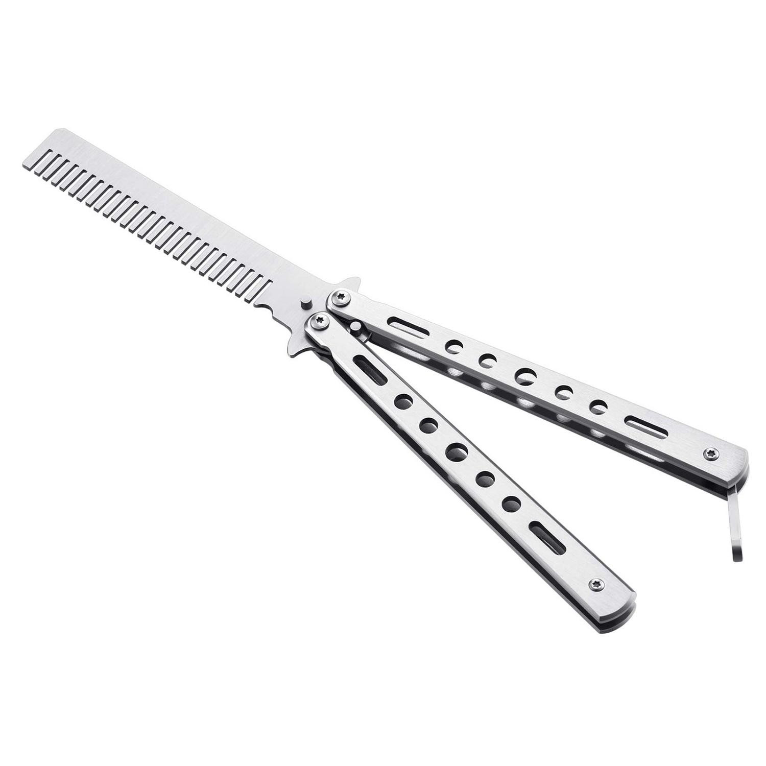 Pente de cabelo, Canivete Butterfly - prata