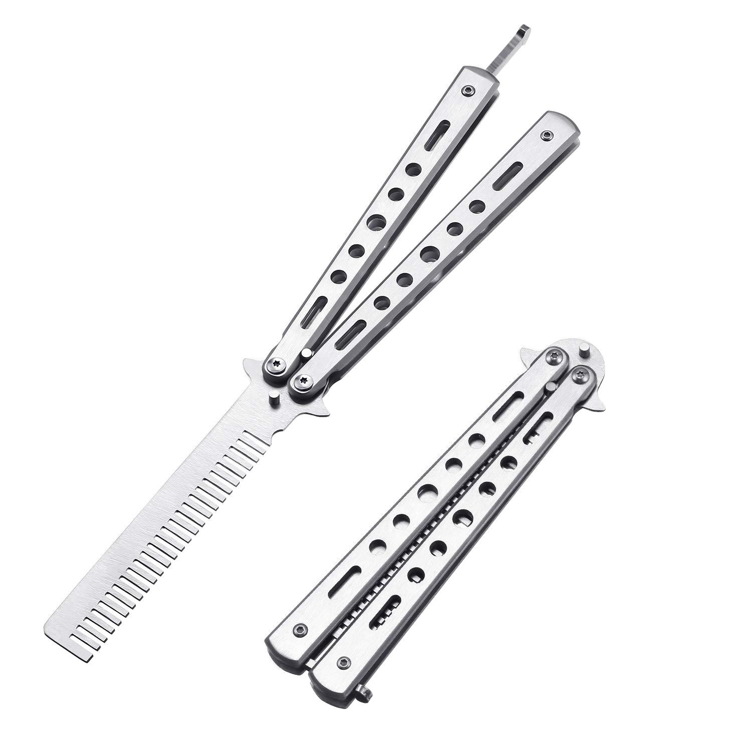 Pettine per capelli, Coltello a farfalla - Argento
