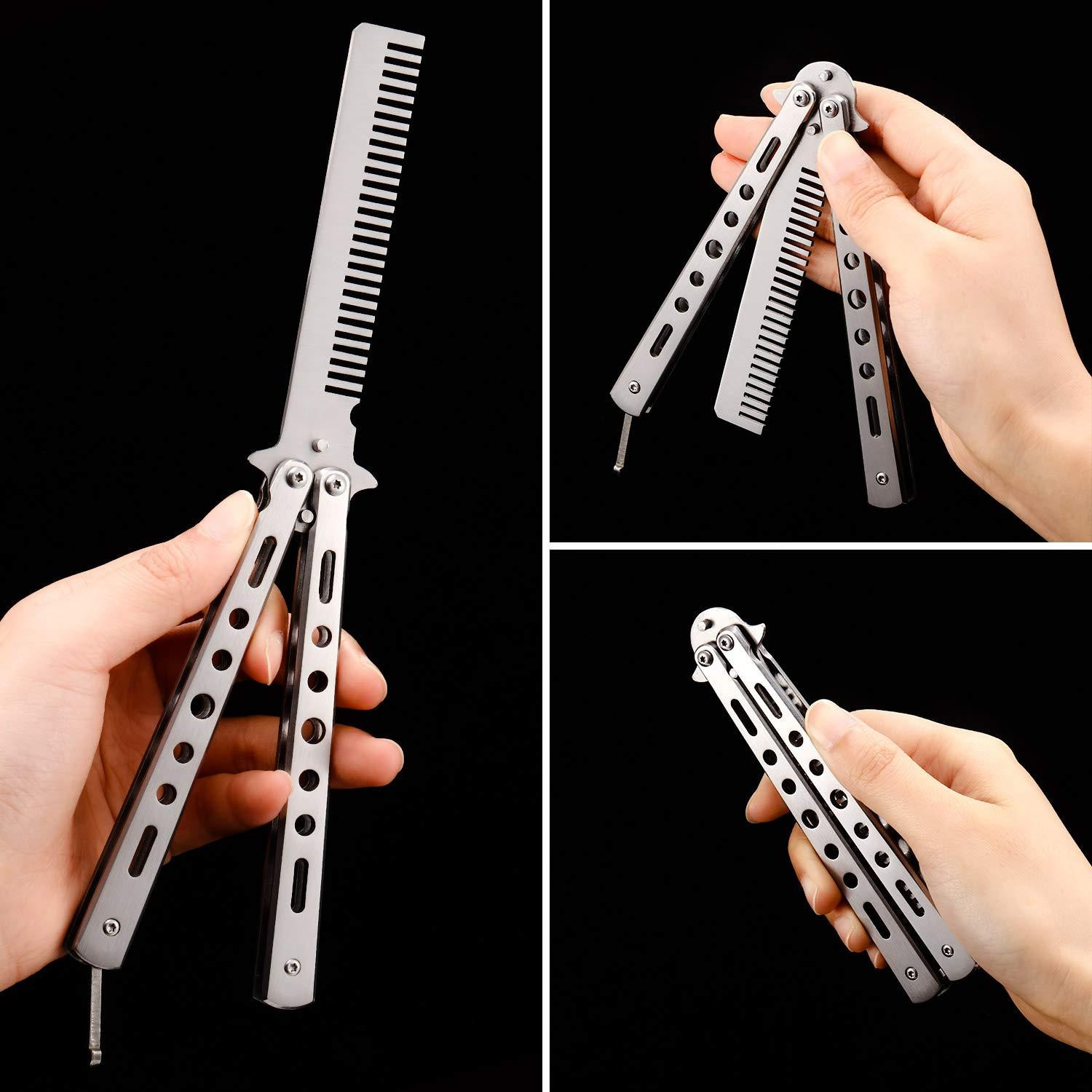 Pettine per capelli, Coltello a farfalla - Argento