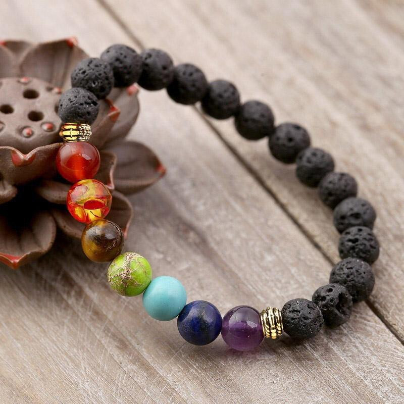 7 Chakra Lava Stone Diffuser Bracelet