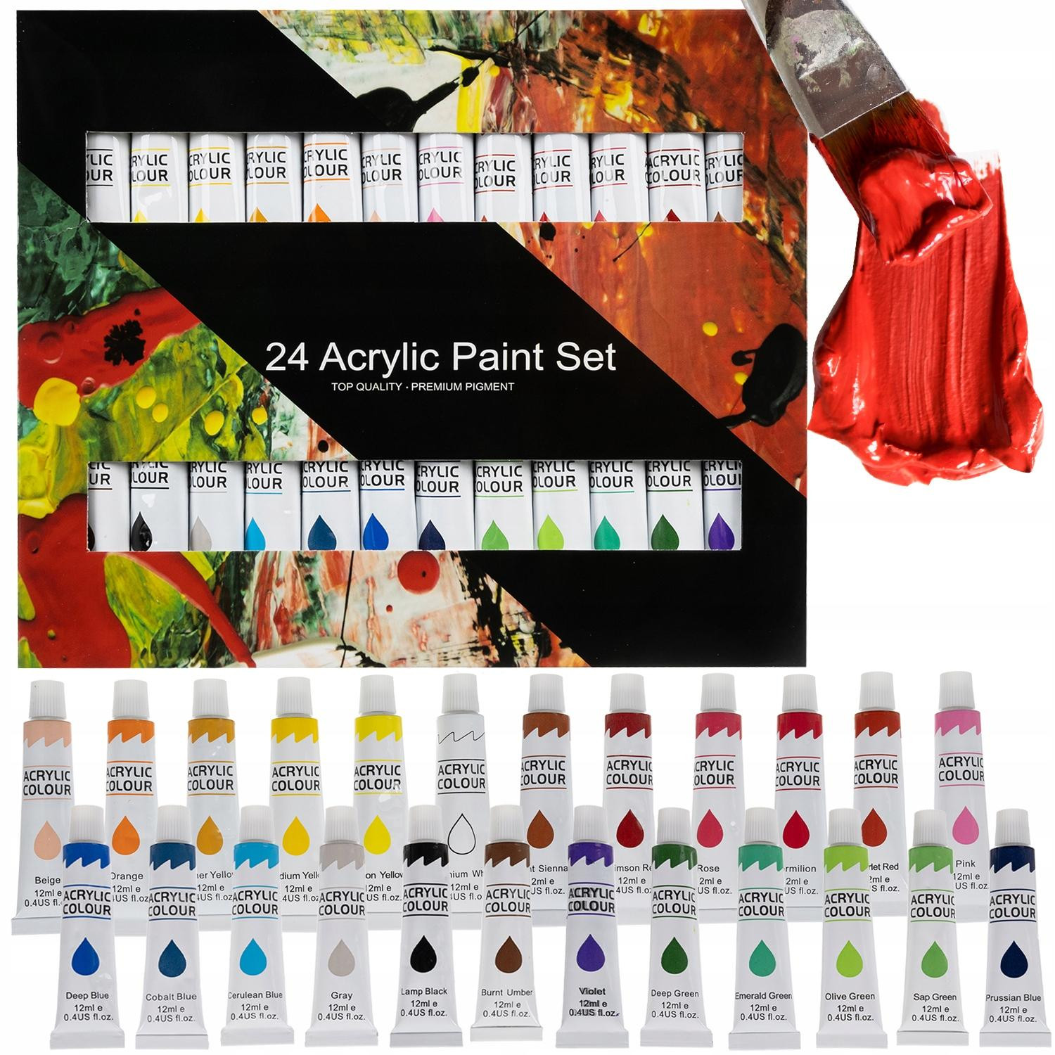 Acrylfarben - 24 Stück - 12 ml