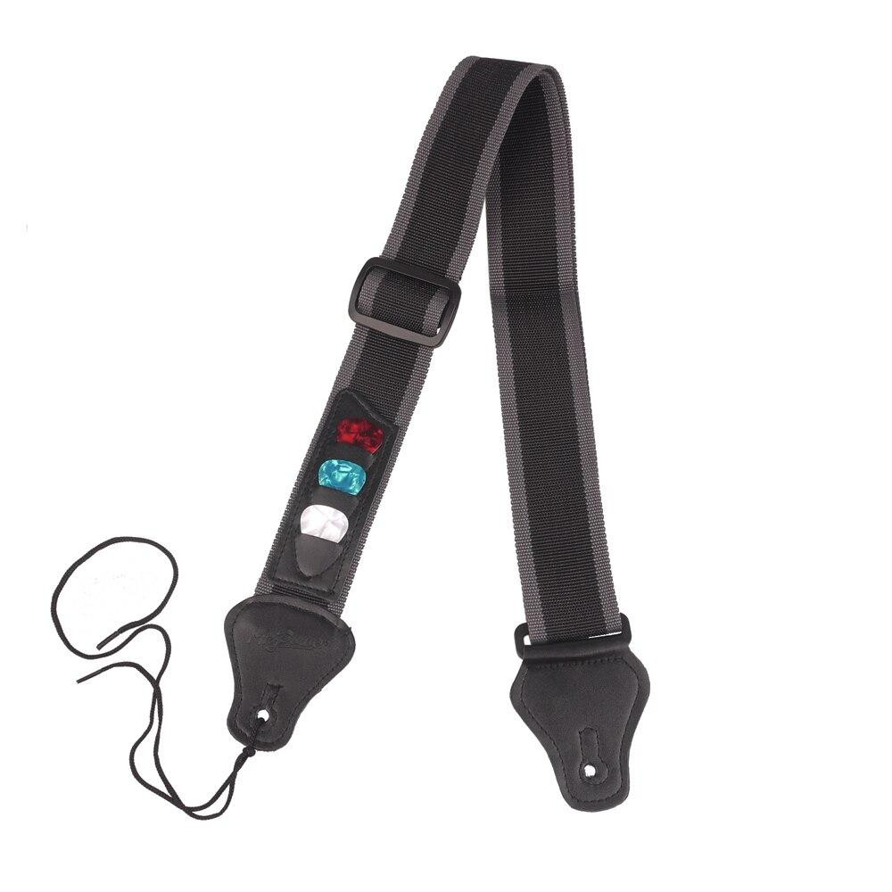 Guitar Strap with Pockets for Plectrums