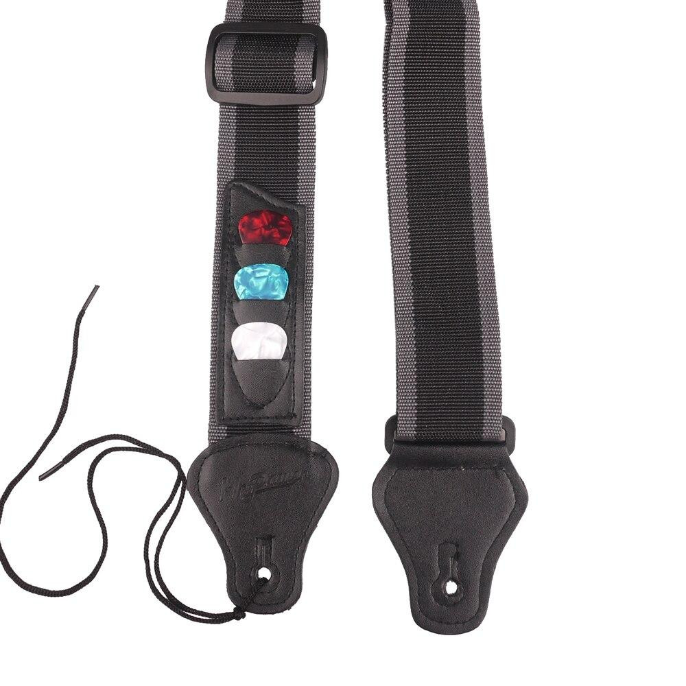 Guitar Strap with Pockets for Plectrums