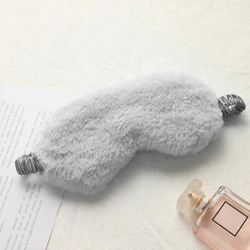 Fluffy Sleeping Mask - Light Grey