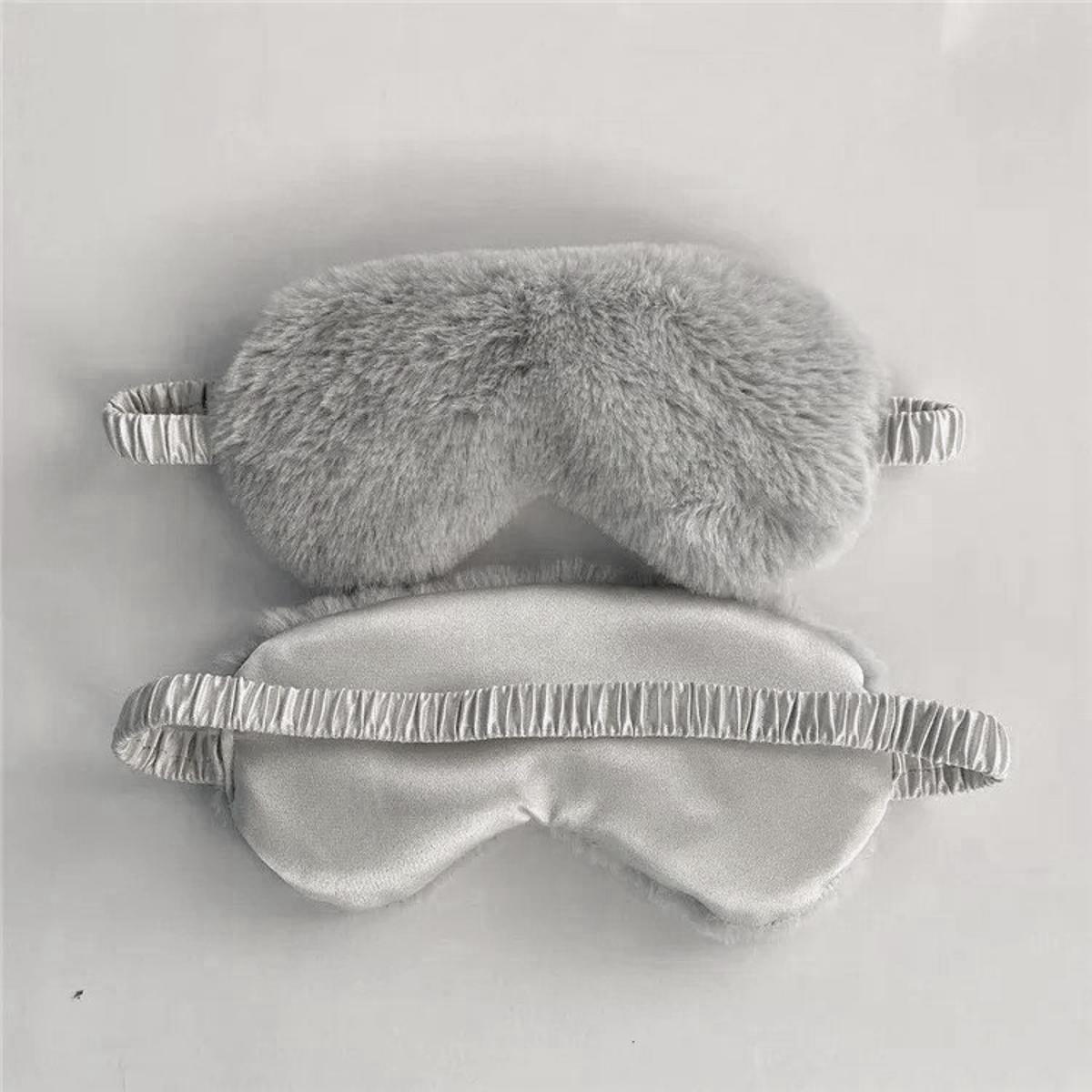 Flauschige Schlafmaske - Hellgrau
