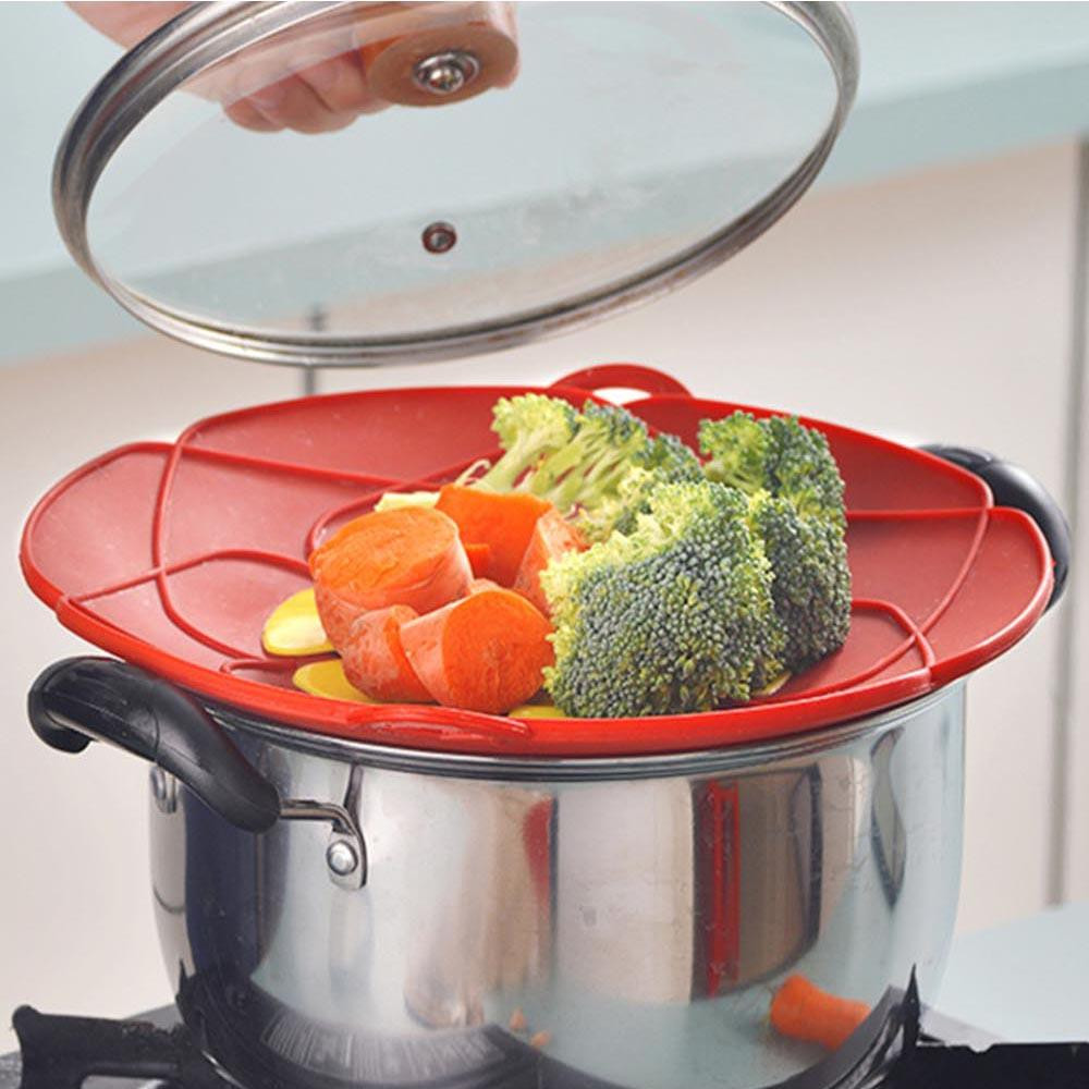 Multifunctional Silicone Lid for Pot - Red