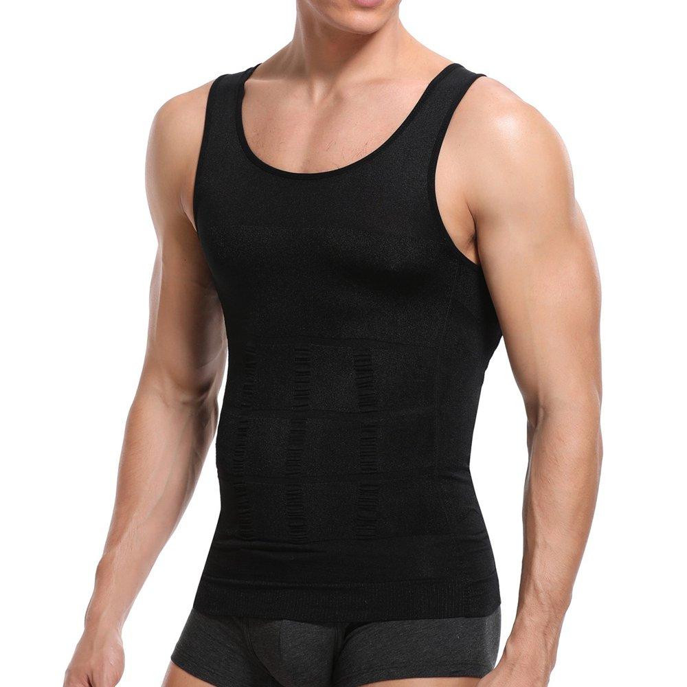 Camicia a compressione senza maniche da uomo - nera