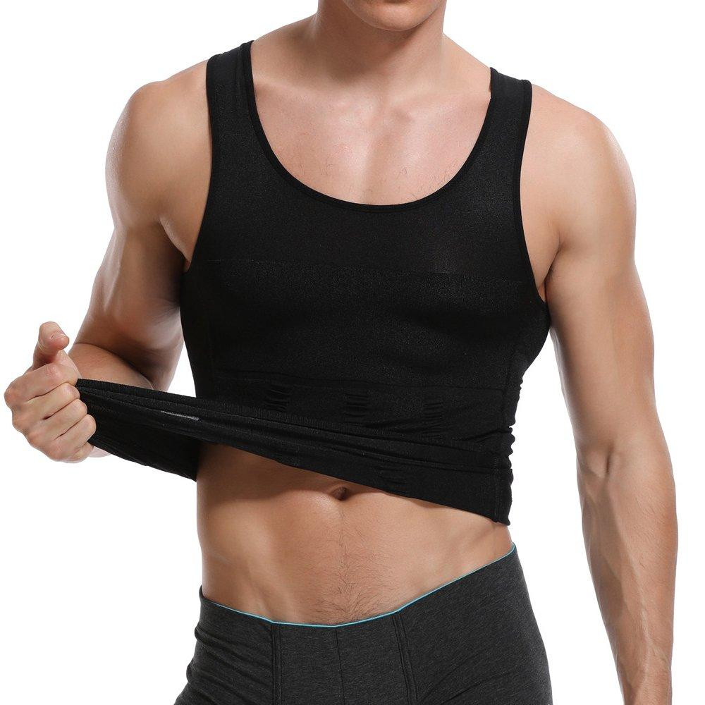 Camicia a compressione senza maniche da uomo - nera