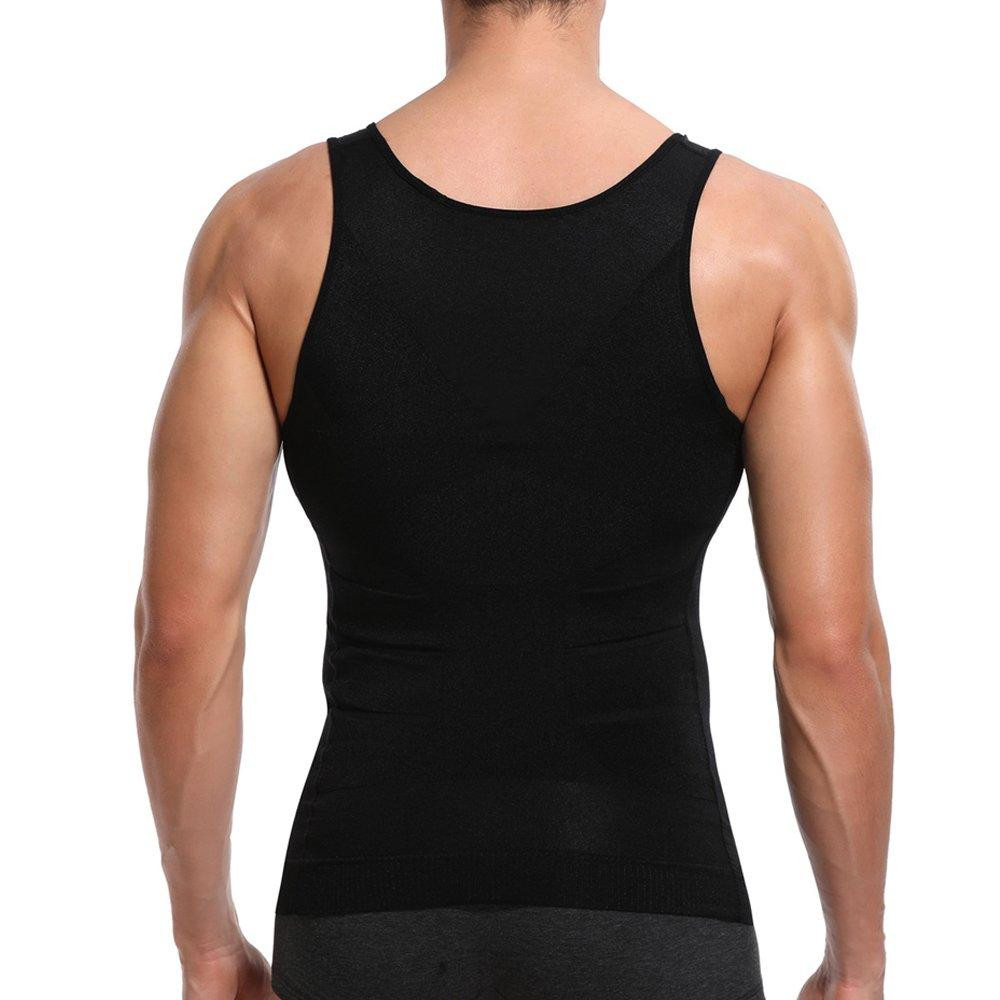 Camicia a compressione senza maniche da uomo - nera