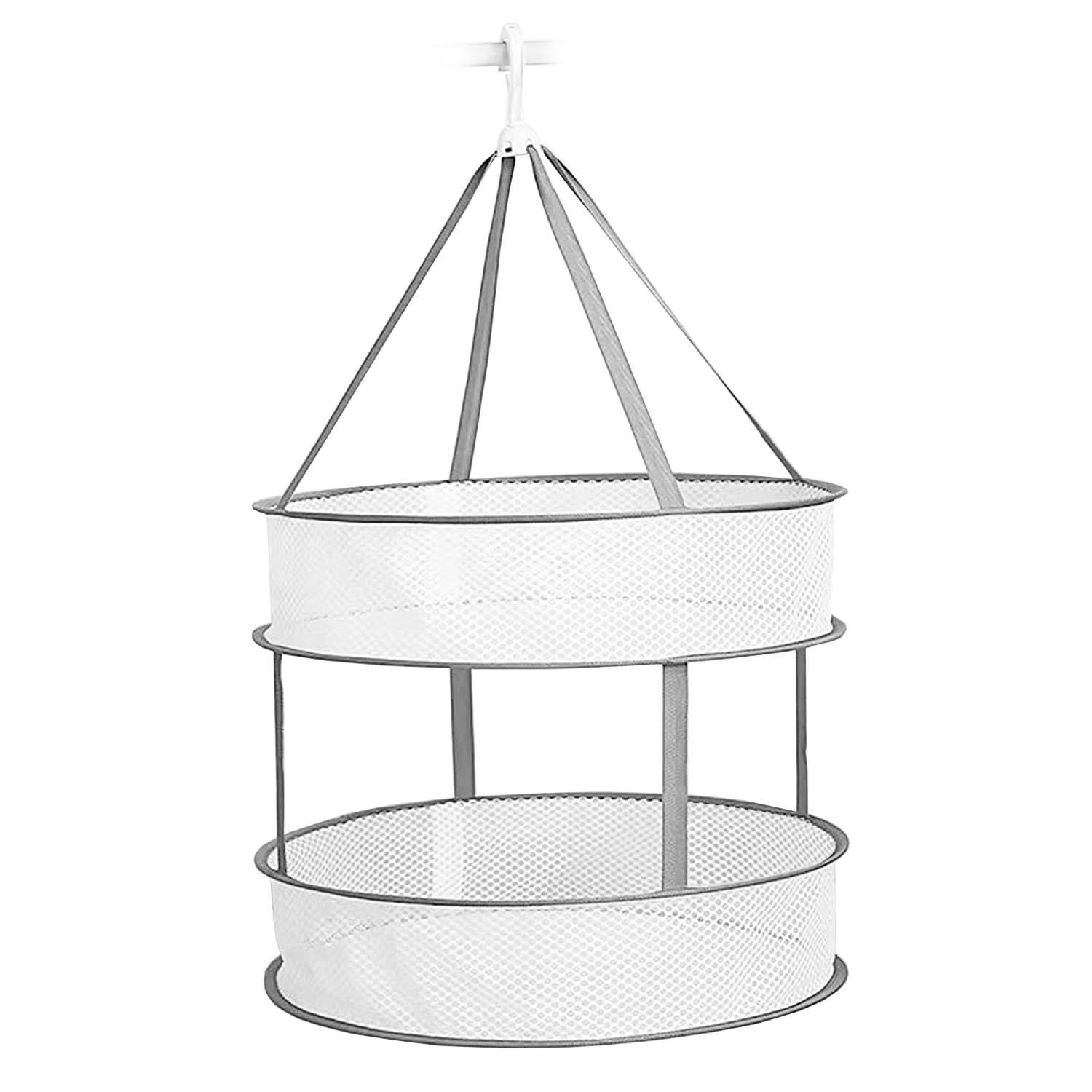 Hanging clothes storage / drying rack - 2 baskets