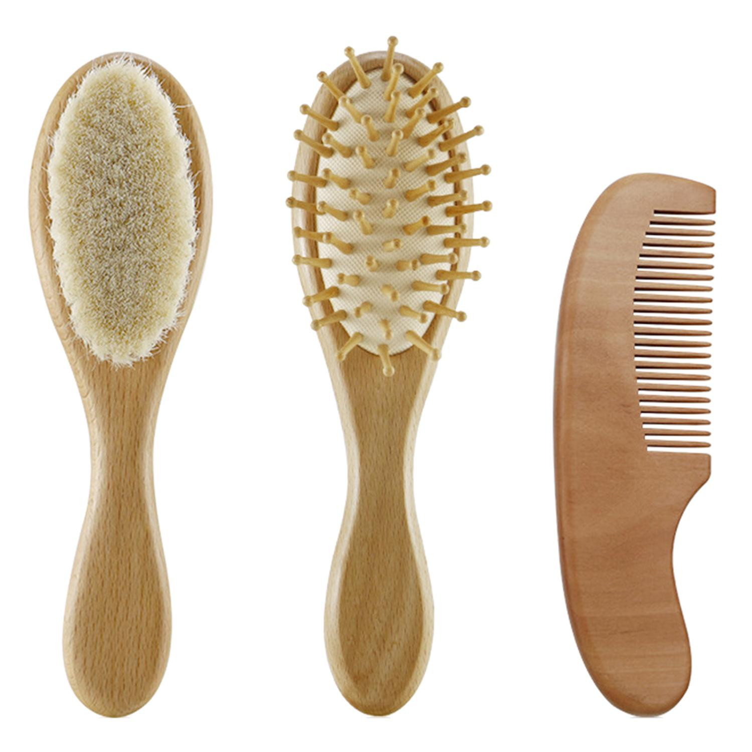 Set de Cepillos para Bebé - Madera - 3 Piezas