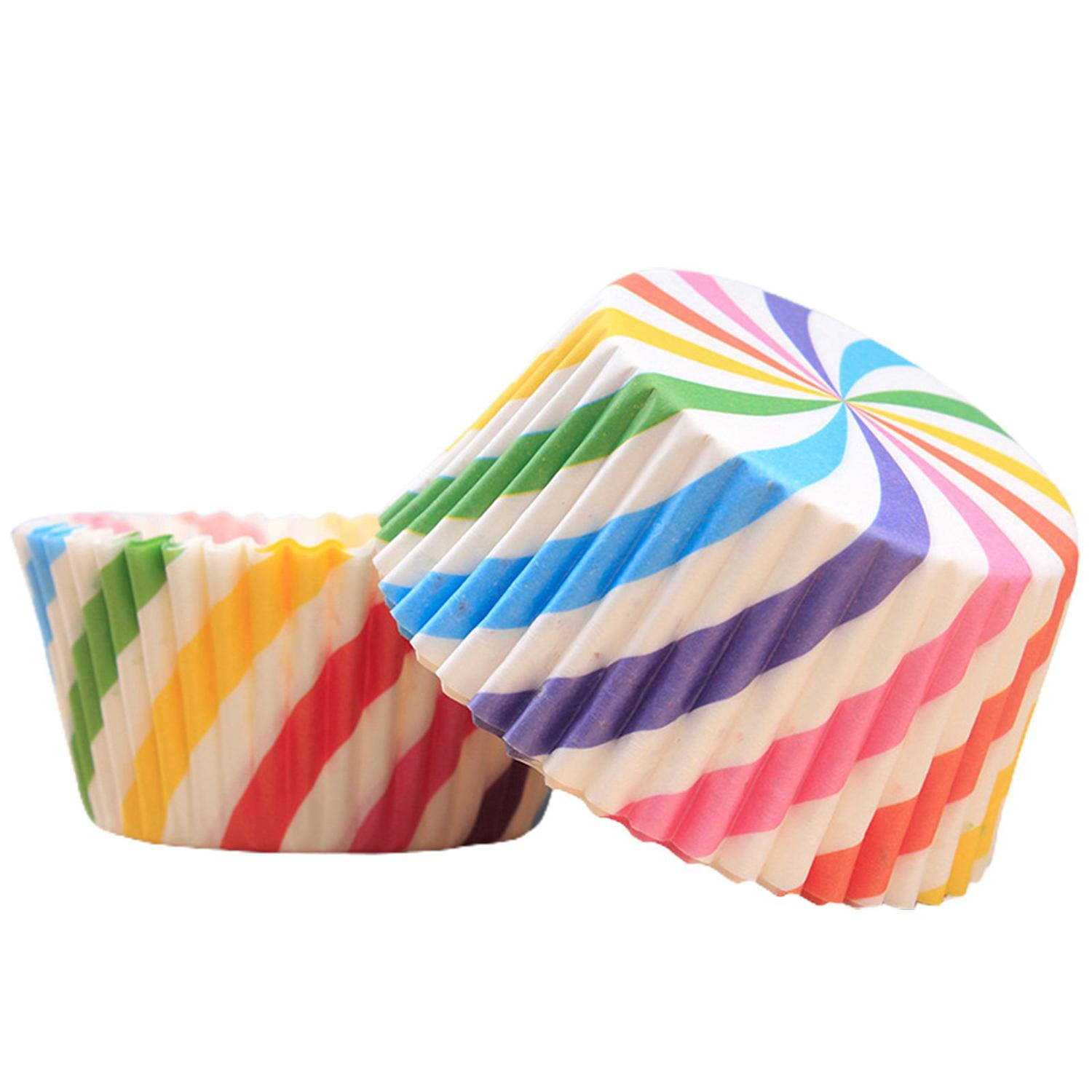 100x Gestreepte Muffinvormen